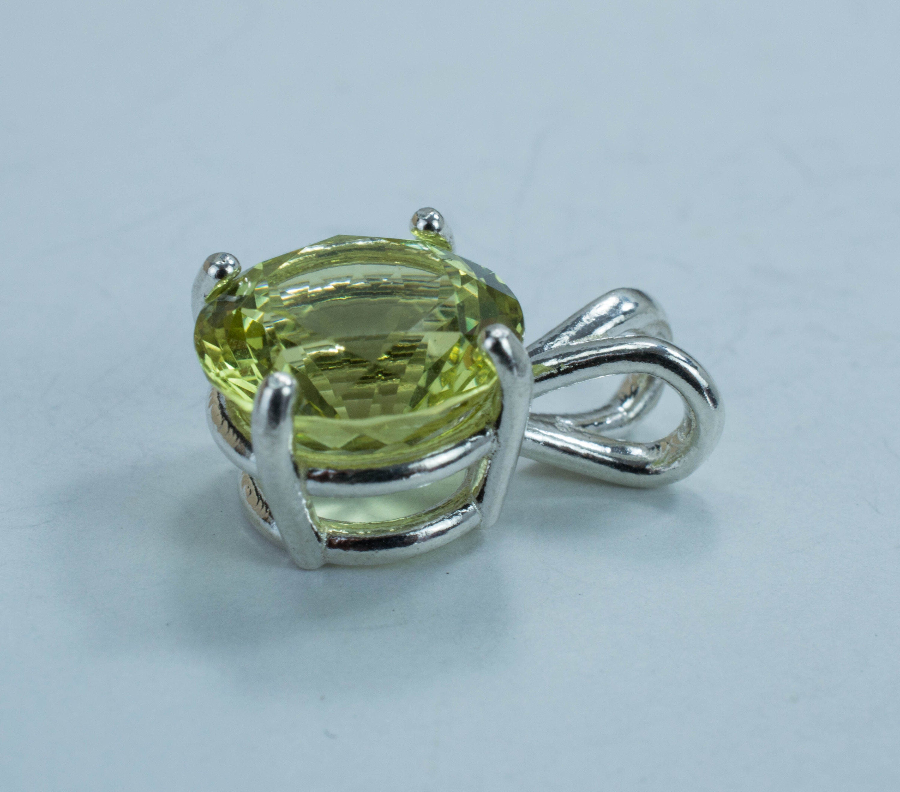 Yellow Apatite Sterling Silver Pendant; Genuine Untreated Mexico Apatite - Mark Oliver Gems