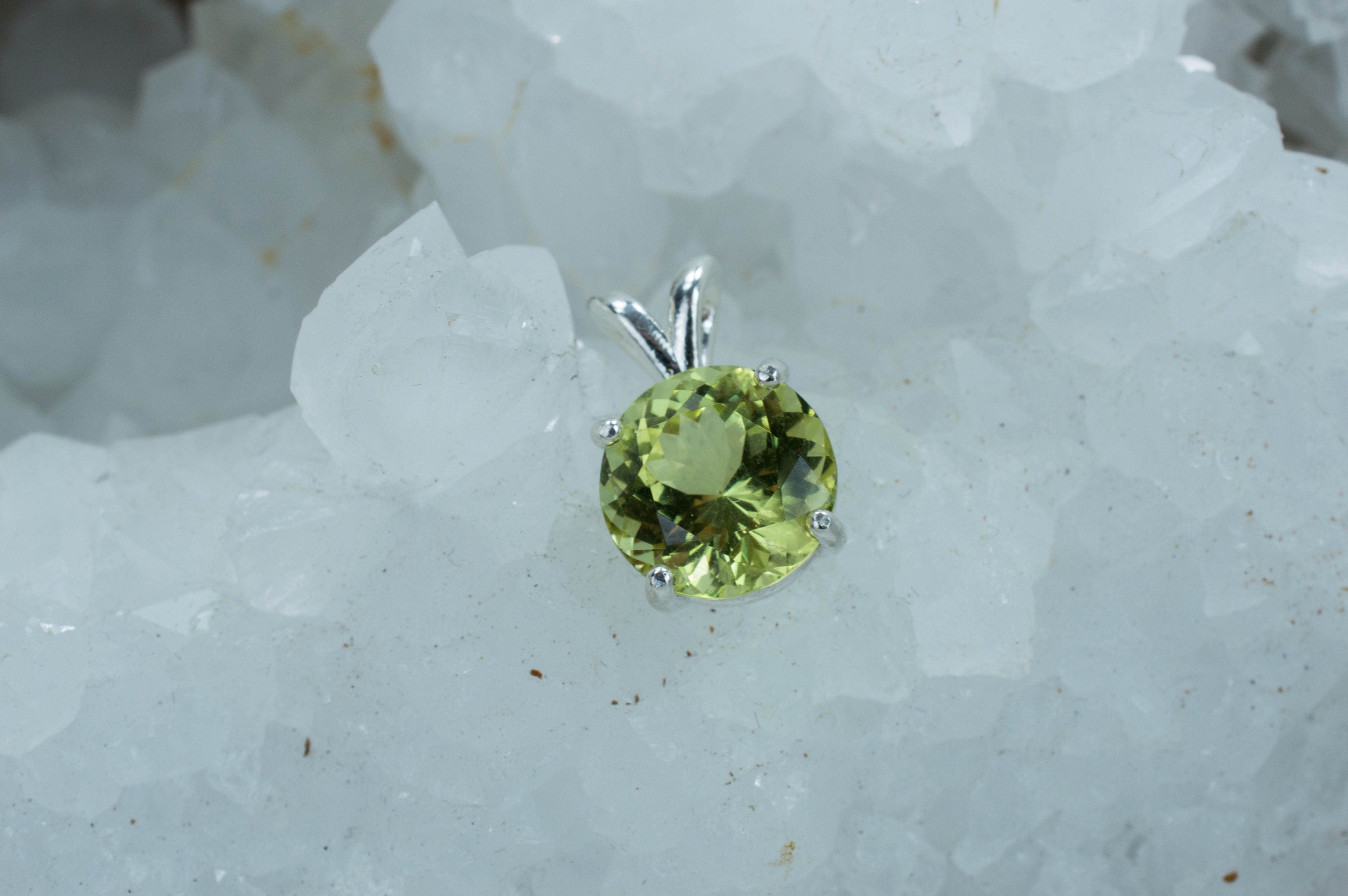 Yellow Apatite Sterling Silver Pendant; Genuine Untreated Mexico Apatite - Mark Oliver Gems