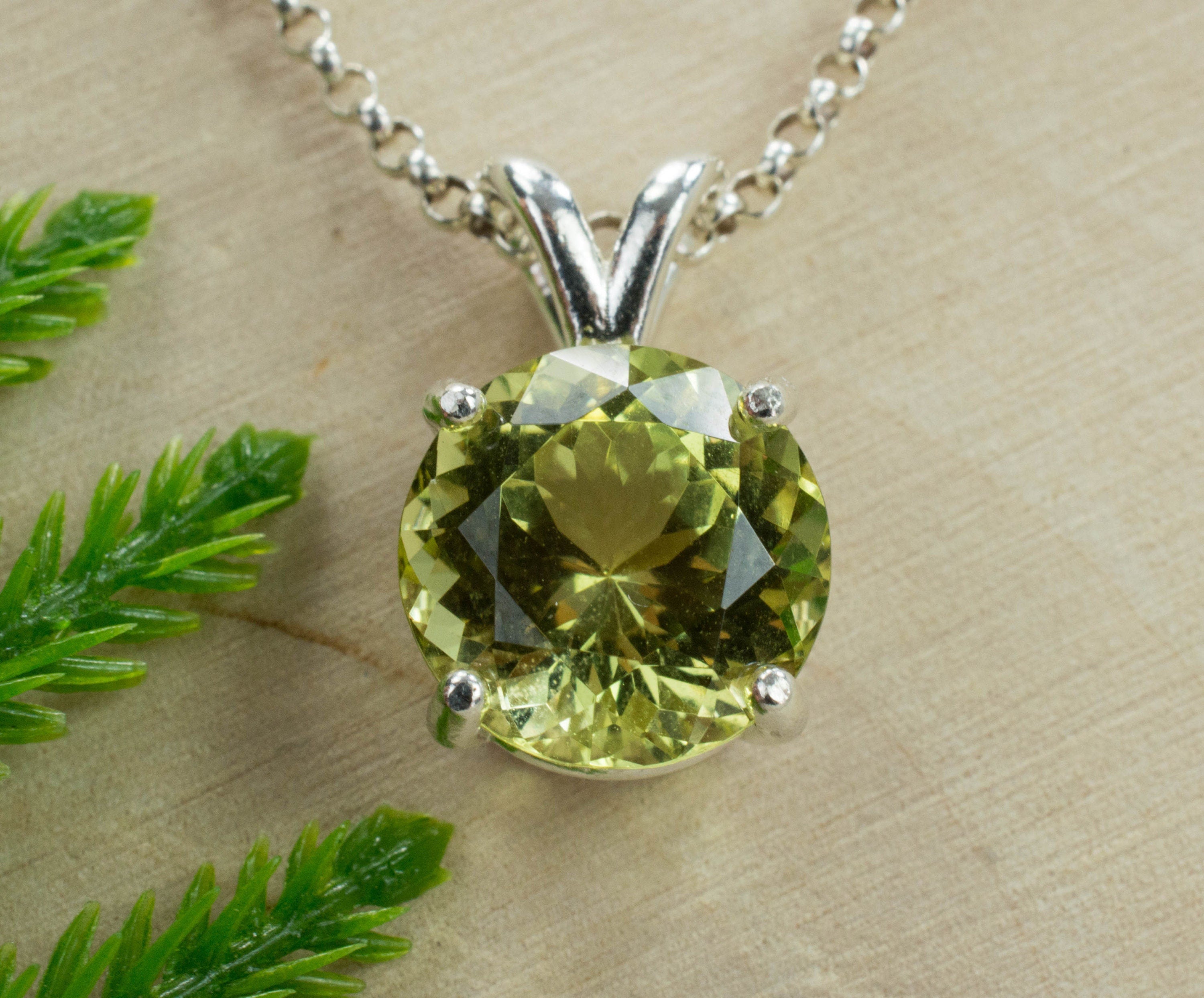 Yellow Apatite Sterling Silver Pendant; Genuine Untreated Mexico Apatite - Mark Oliver Gems