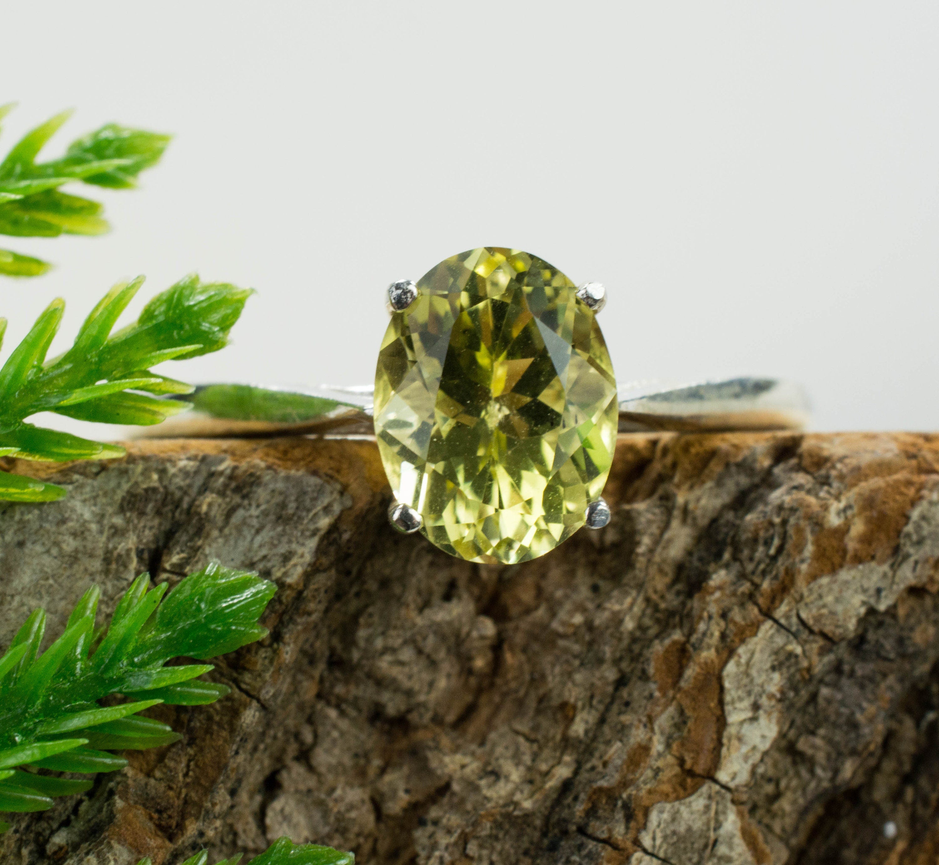 Lemon Quartz Sterling Silver Ring, Genuine Untreated Brazilian Quartz - Mark Oliver Gems