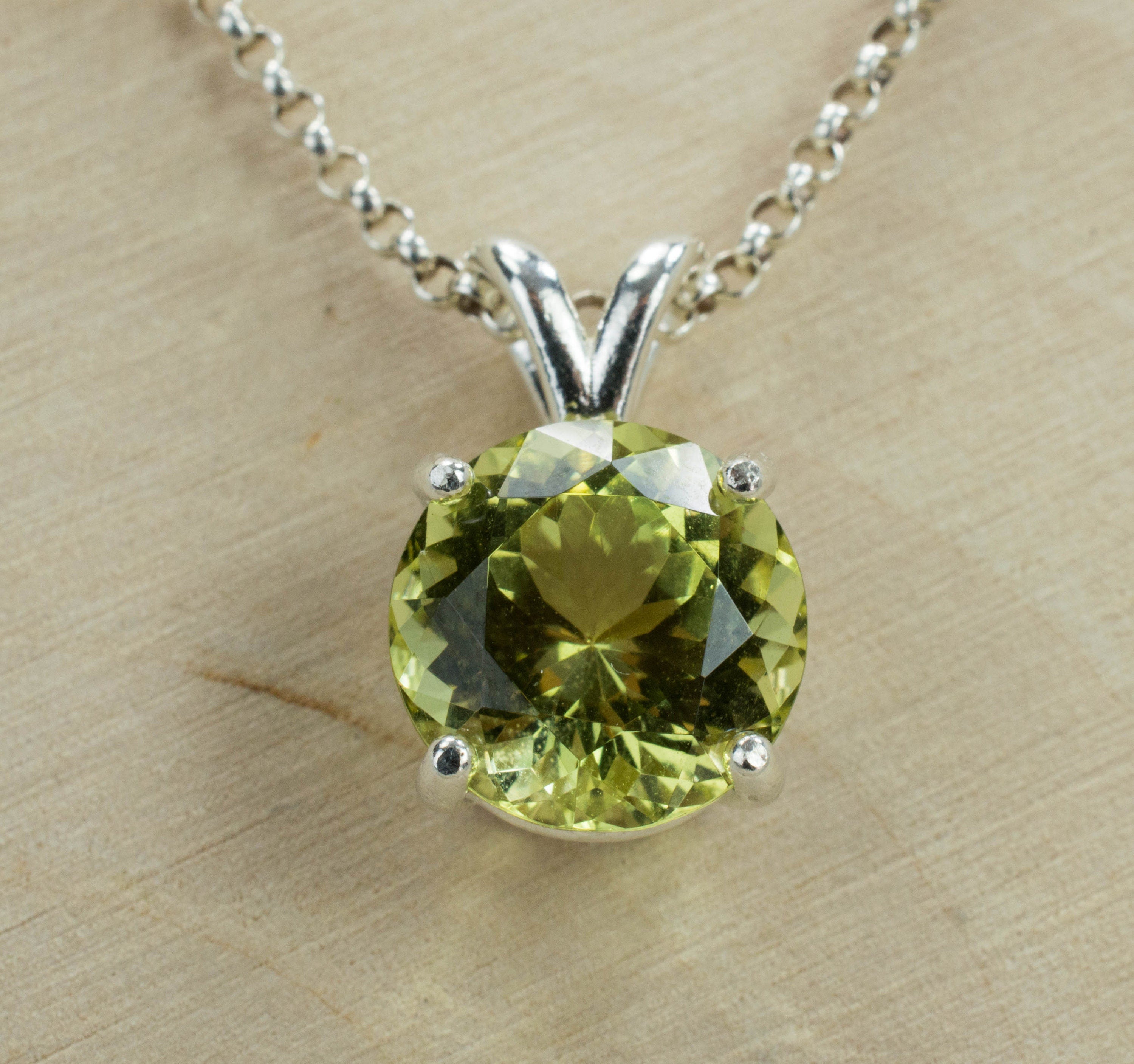 Yellow Apatite Sterling Silver Pendant; Genuine Untreated Mexico Apatite - Mark Oliver Gems