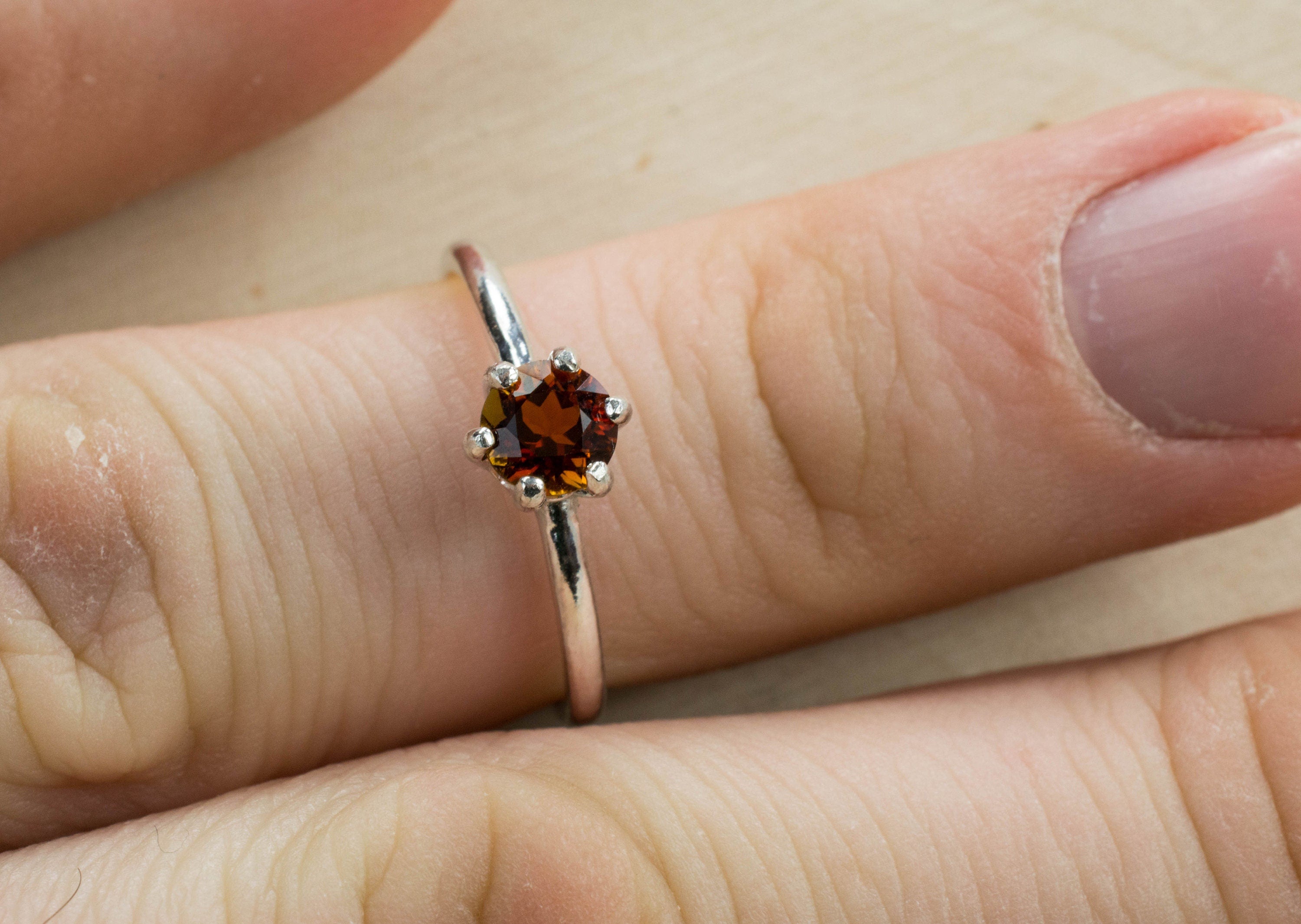 Sunset Tourmaline Sterling Silver Ring; Genuine Untreated Tourmaline - Mark Oliver Gems