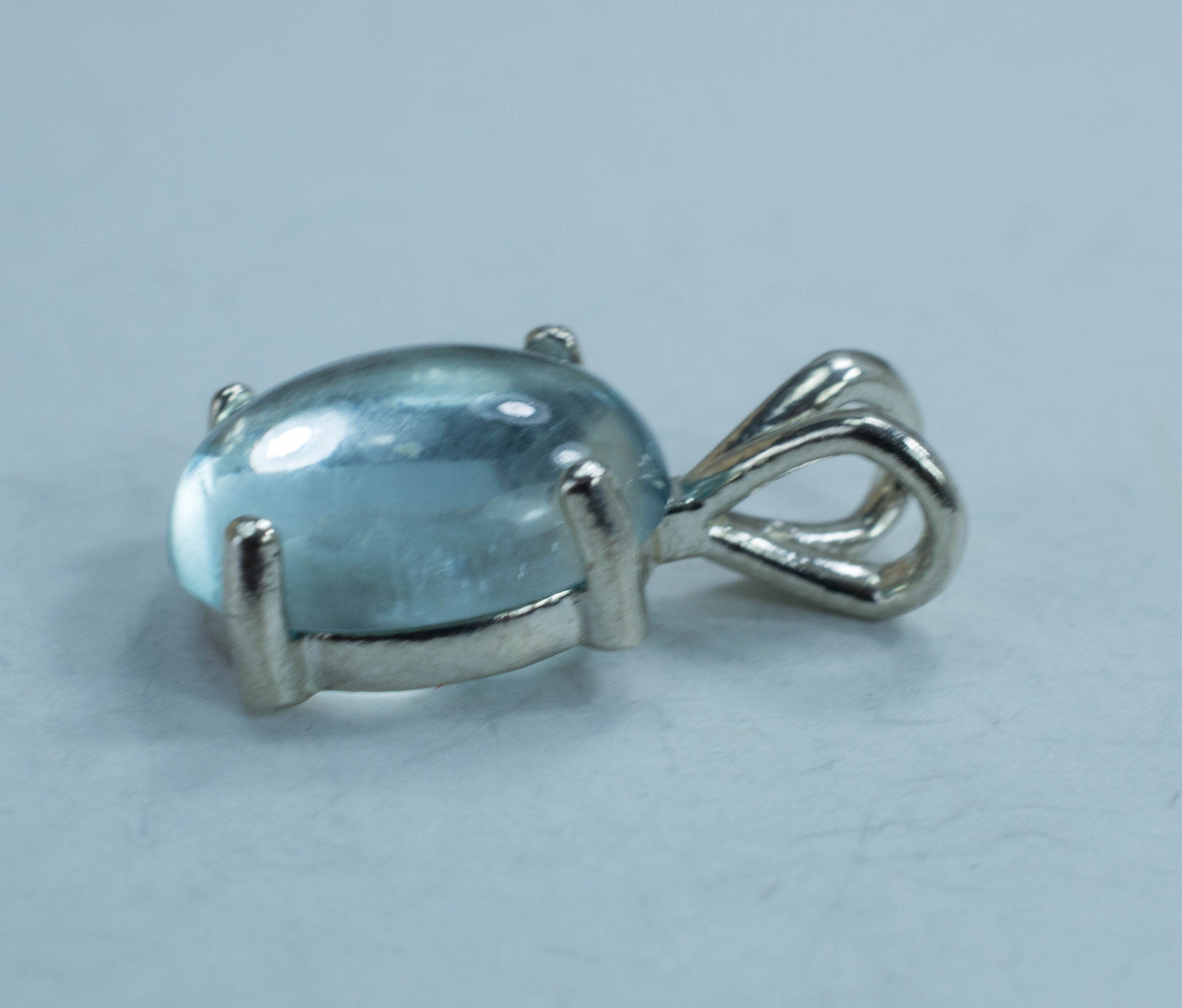 Aquamarine Sterling Silver Pendant; Genuine Untreated Madagascan Aquamarine - Mark Oliver Gems