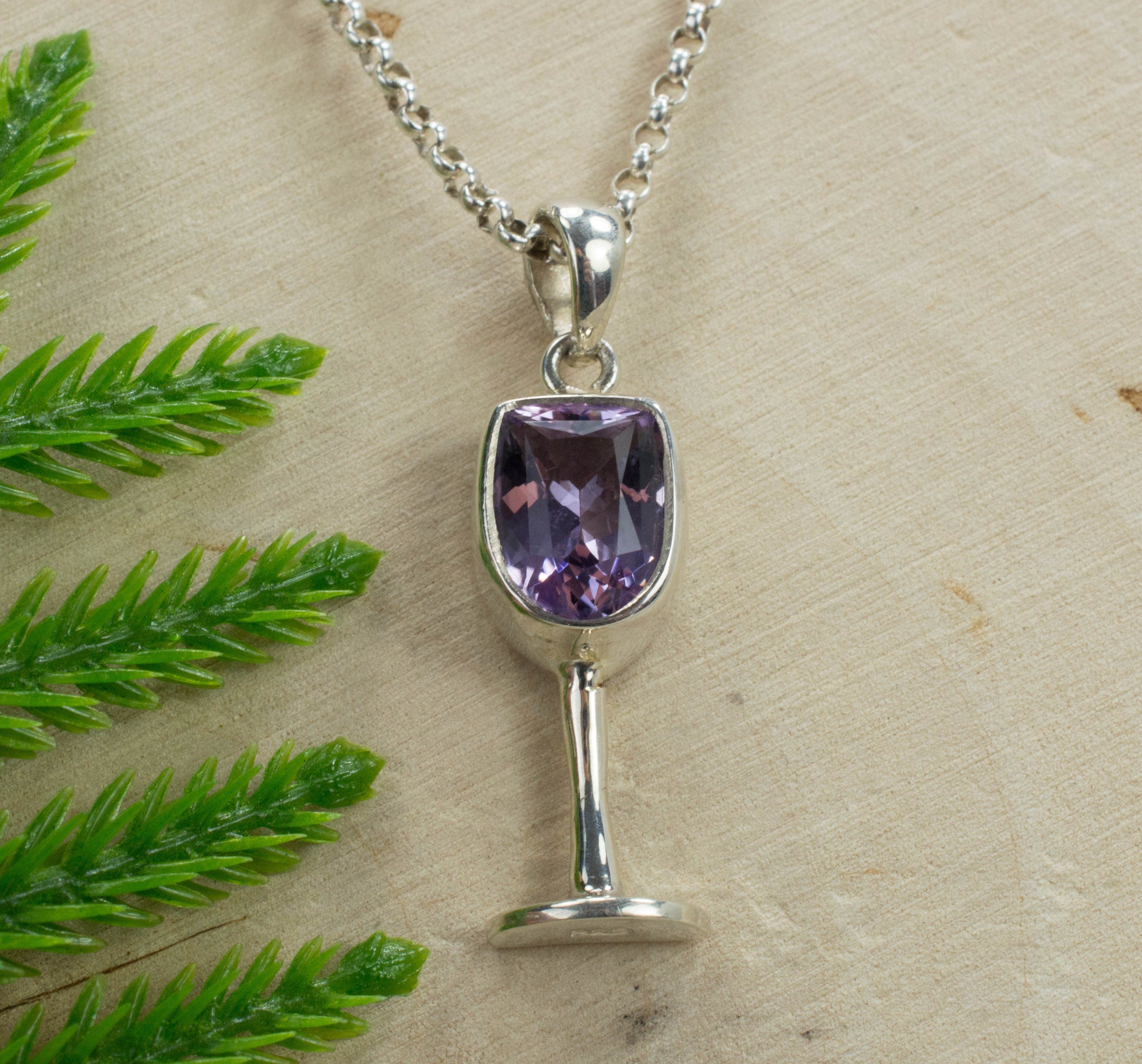 Amethyst Sterling Silver Pendant; Genuine Untreated Brazilian Amethyst; Amethyst Necklace - Mark Oliver Gems