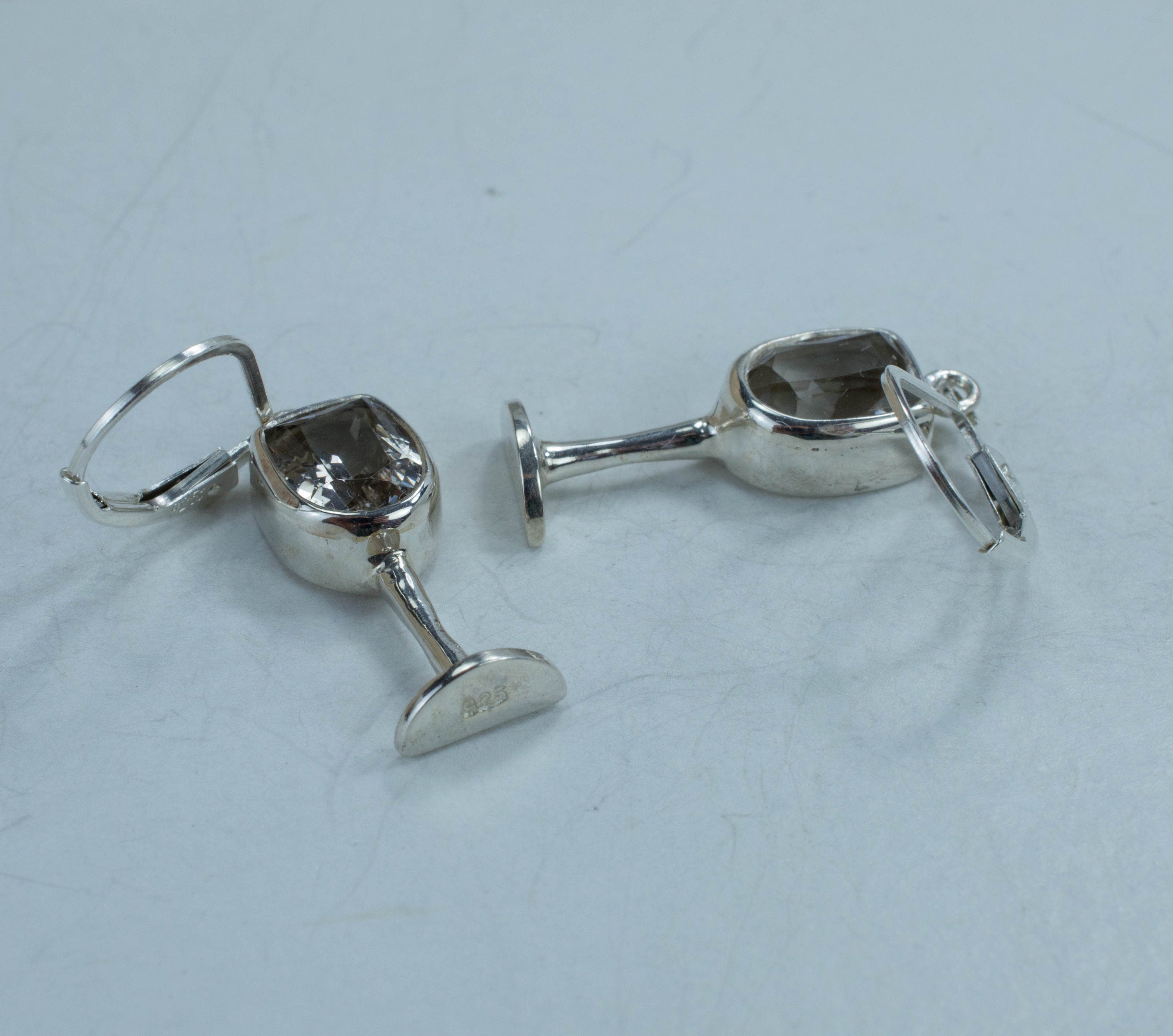 Tanzanian Quartz Sterling Silver Earrings; Genuine Untreated Mondo Quartz; Quartz Earrings; Wine Jewelry - Mark Oliver Gems