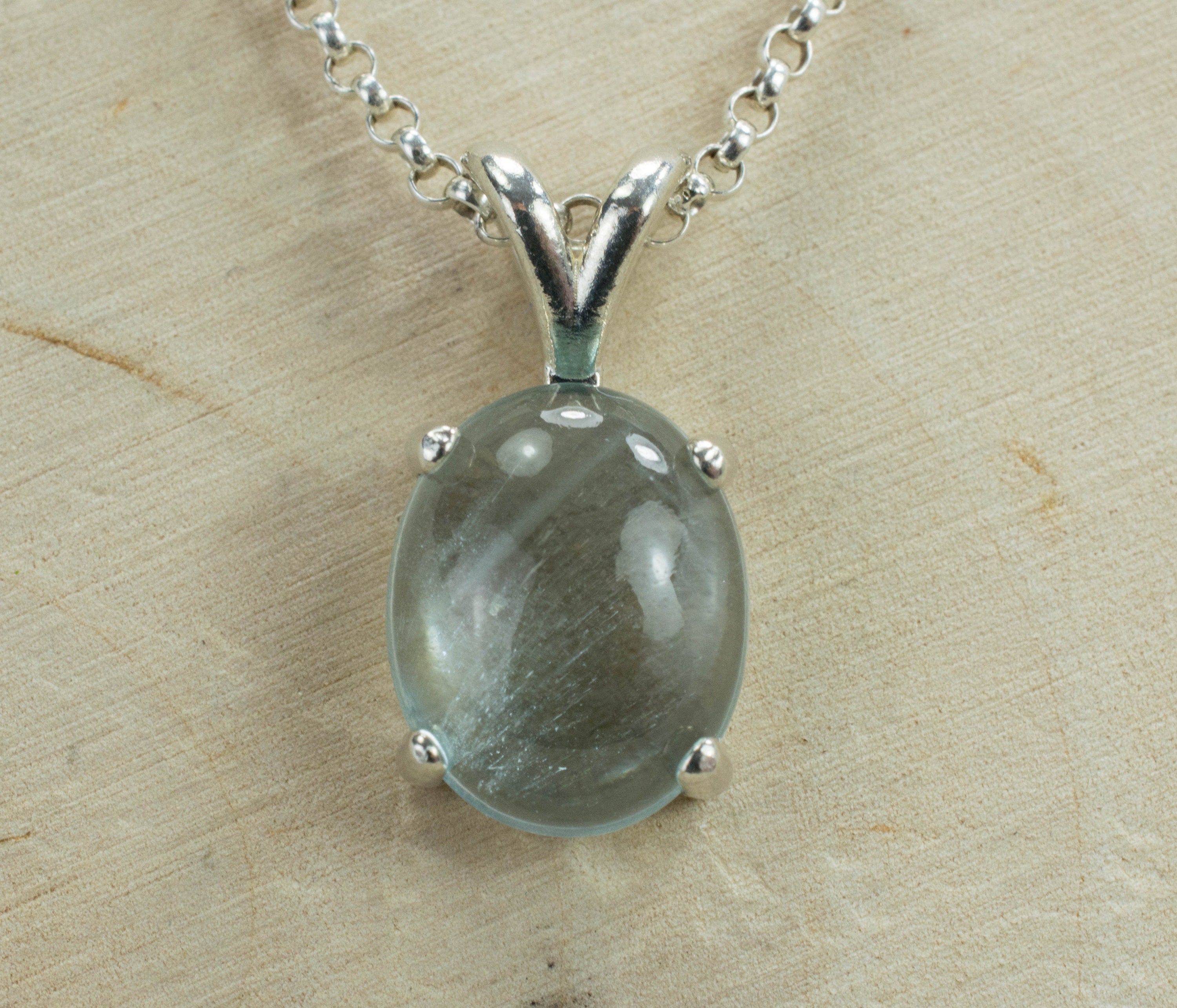 Aquamarine Sterling Silver Pendant; Genuine Untreated Madagascan Aquamarine - Mark Oliver Gems