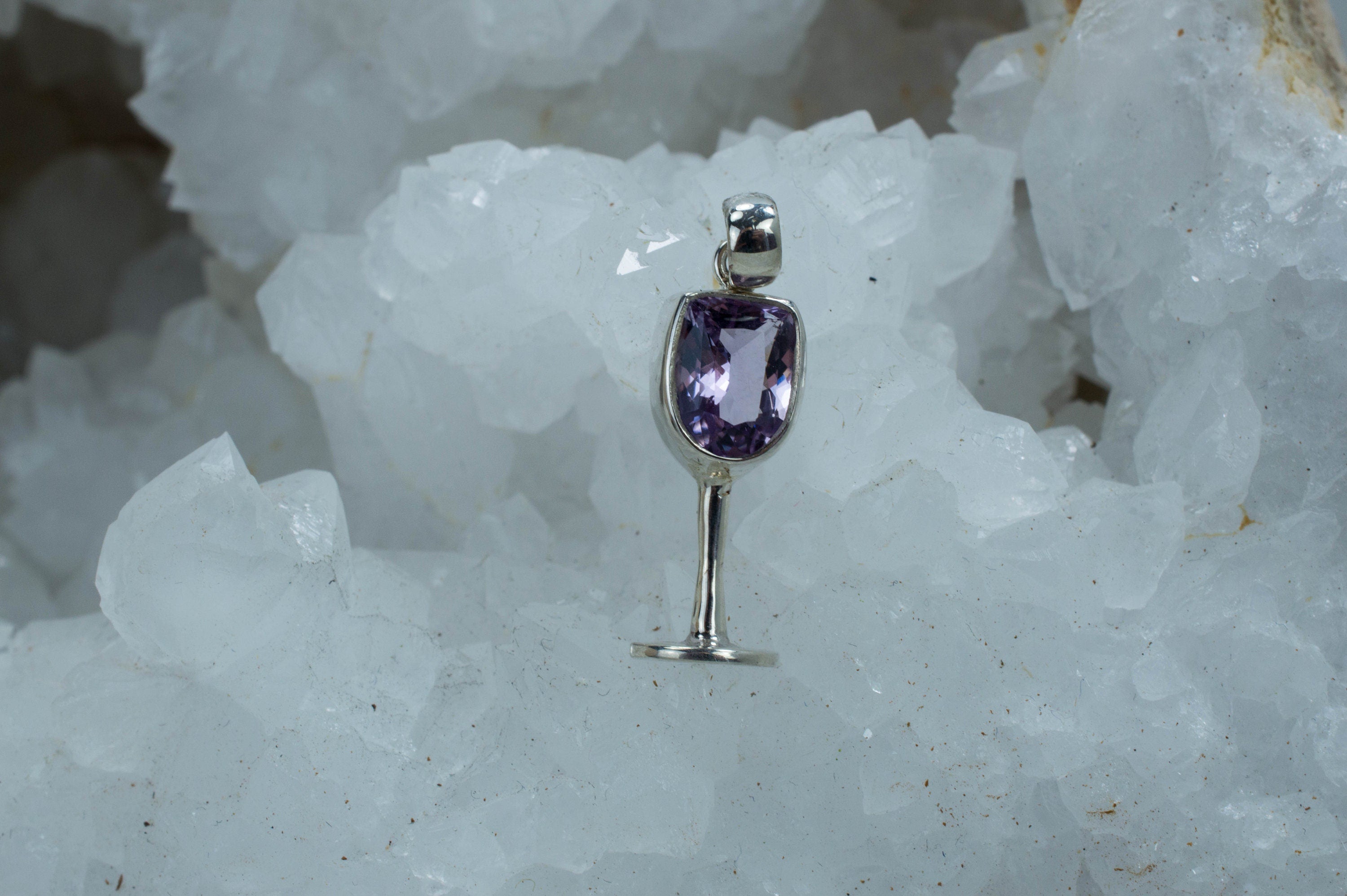 Amethyst Sterling Silver Pendant; Genuine Untreated Brazilian Amethyst; Amethyst Necklace - Mark Oliver Gems