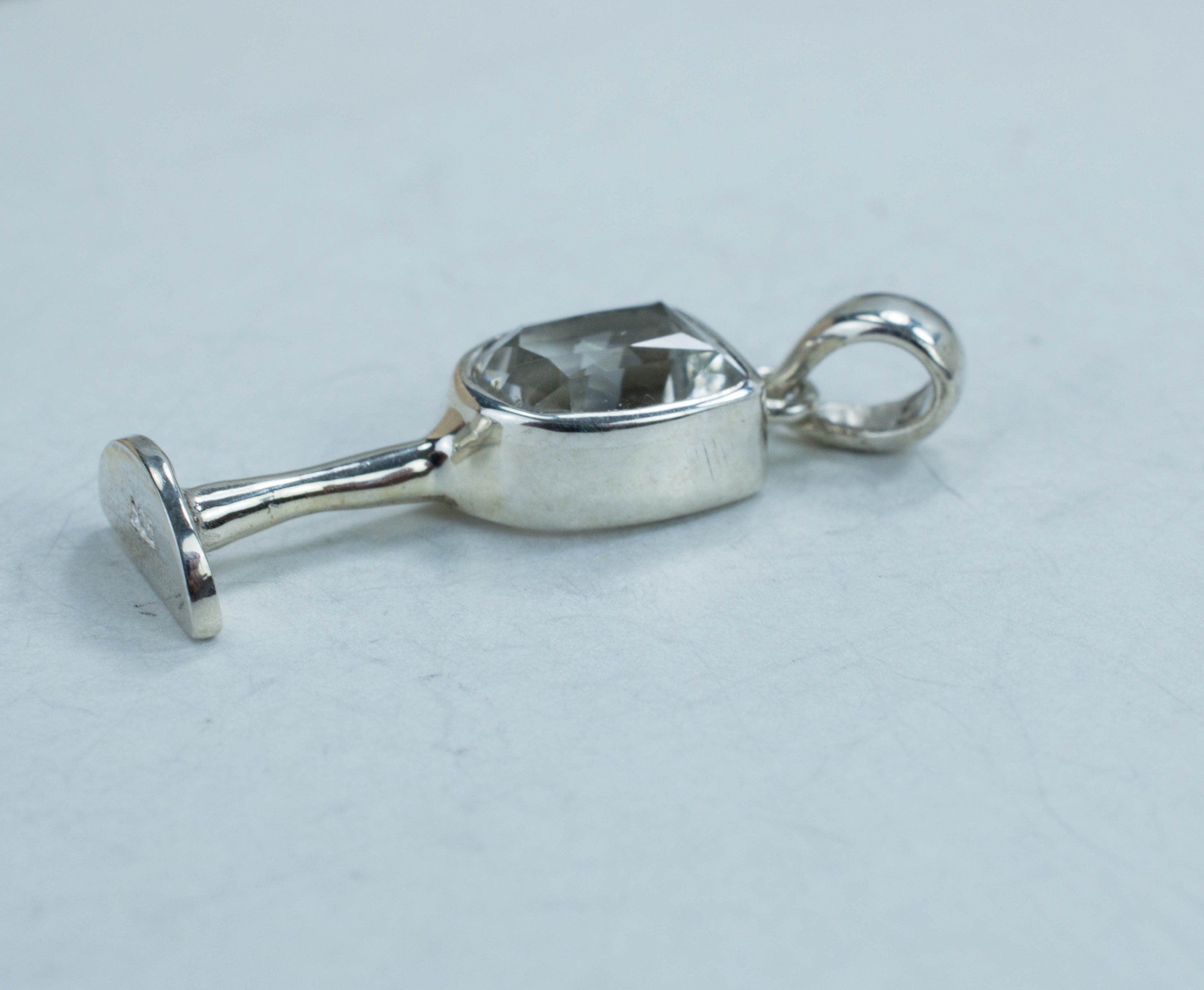 Tanzanian Quartz Sterling Silver Pendant; Genuine Untreated Mondo Quartz; Quartz Pendant - Mark Oliver Gems
