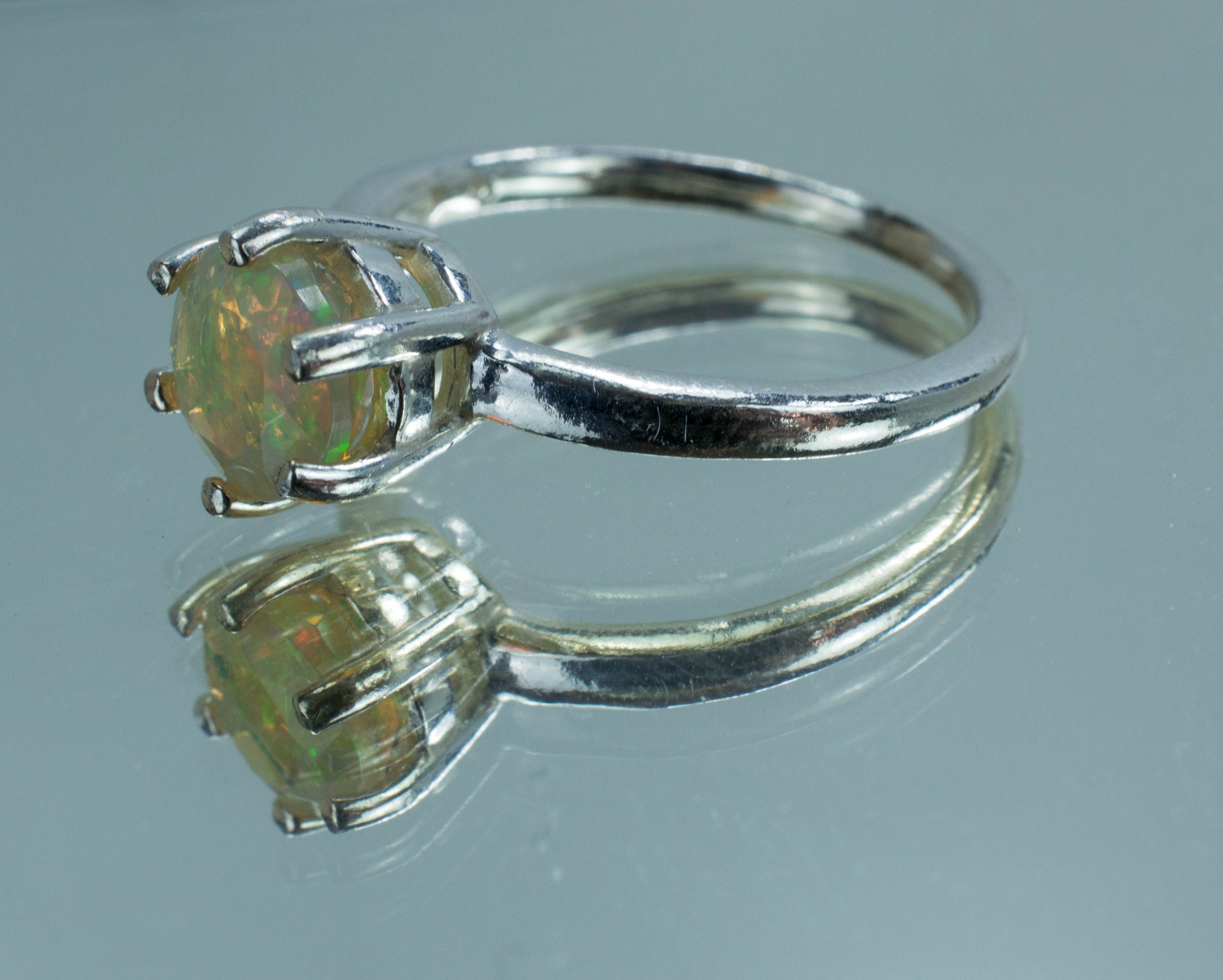 Ethiopian Opal Ring, Genuine Untreated Welo Opal; 1.005cts - Mark Oliver Gems
