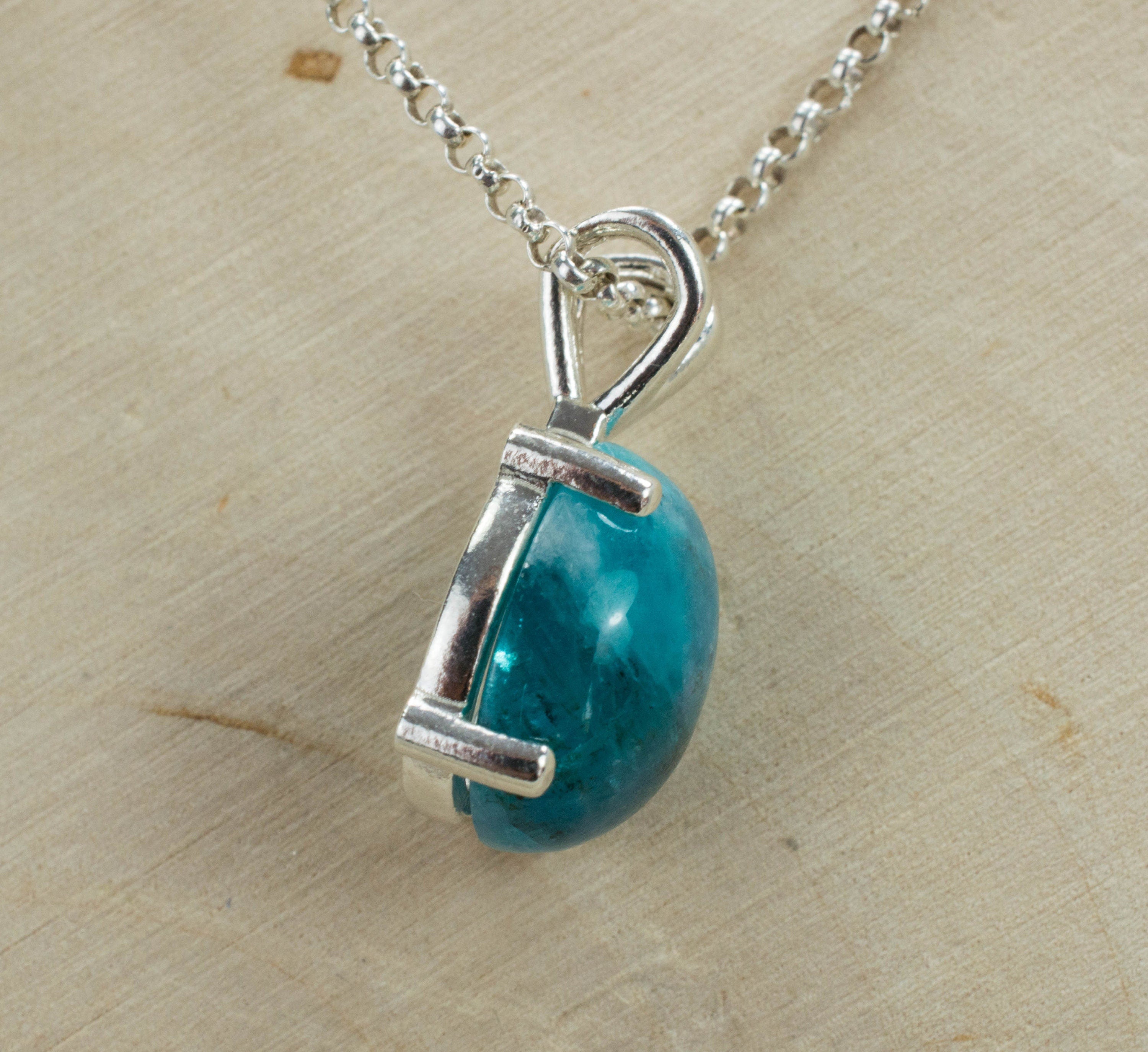 Paraiba Tourmaline in Quartz Sterling Silver Pendant; Genuine Untreated Brazilian Tourmaline and Quartz; Paraiba Pendant - Mark Oliver Gems