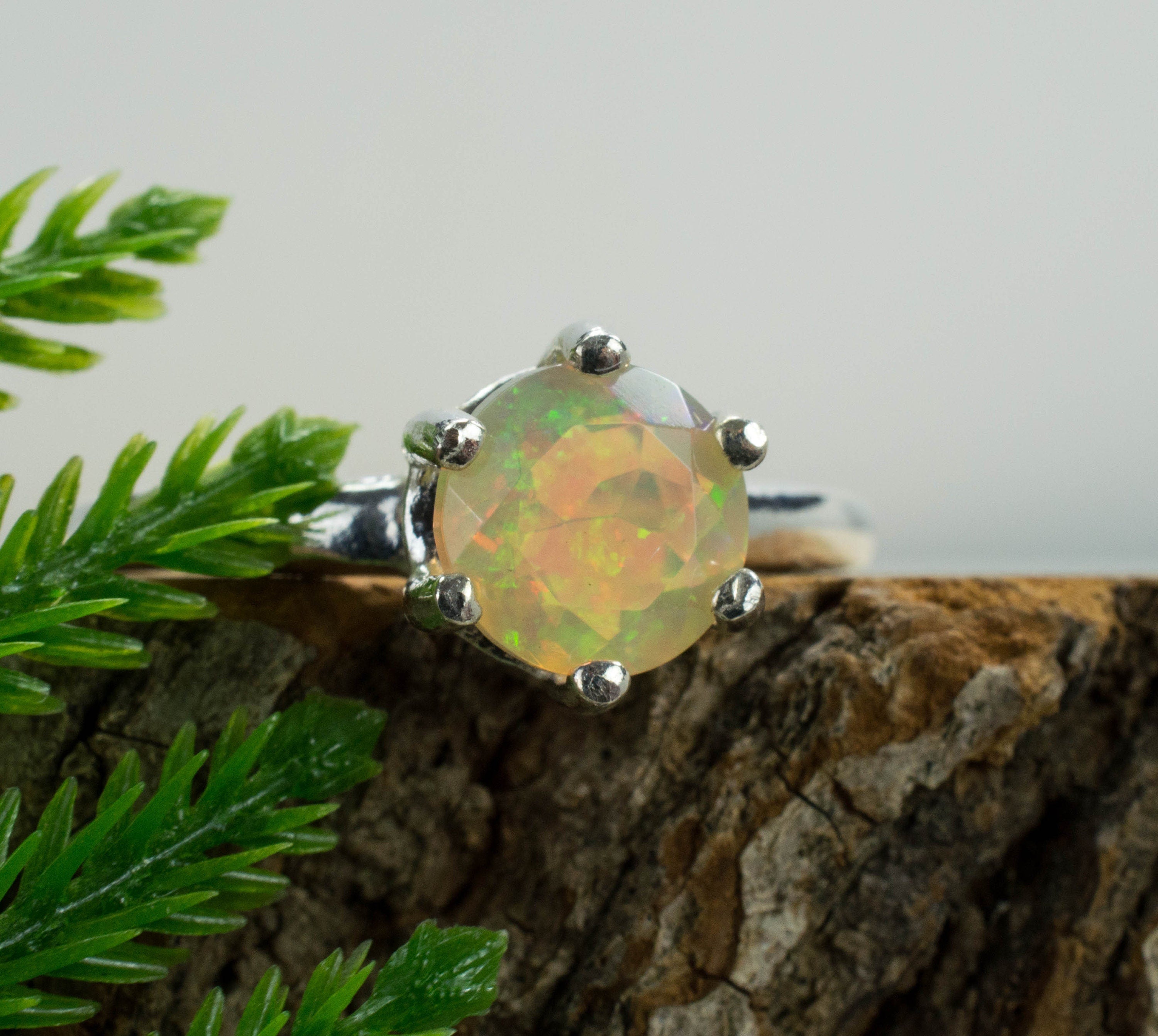 Ethiopian Opal Ring, Genuine Untreated Welo Opal; 1.005cts - Mark Oliver Gems