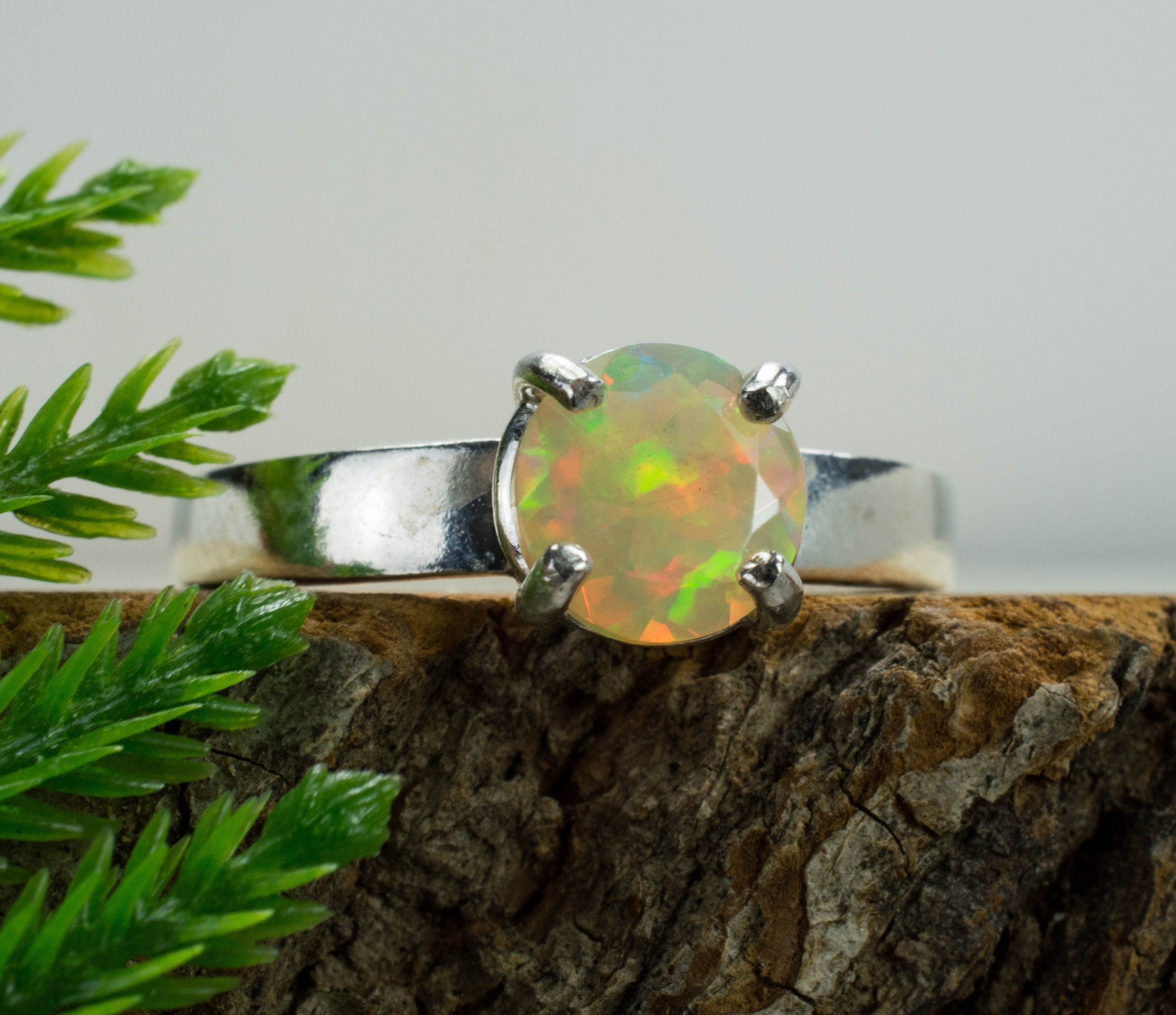 Ethiopian Opal Ring, Genuine Untreated Welo Opal; 1.010cts - Mark Oliver Gems