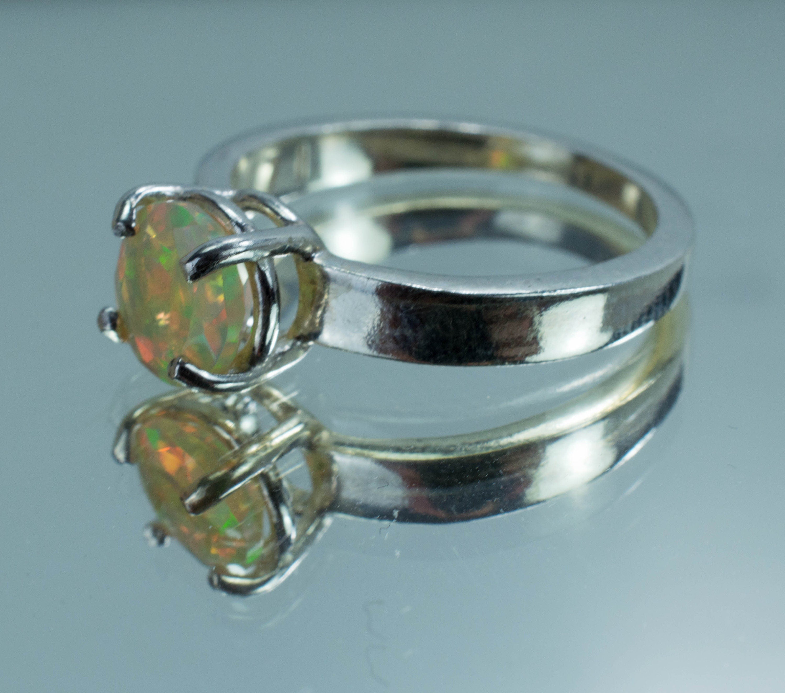 Ethiopian Opal Ring, Genuine Untreated Welo Opal; 1.010cts - Mark Oliver Gems
