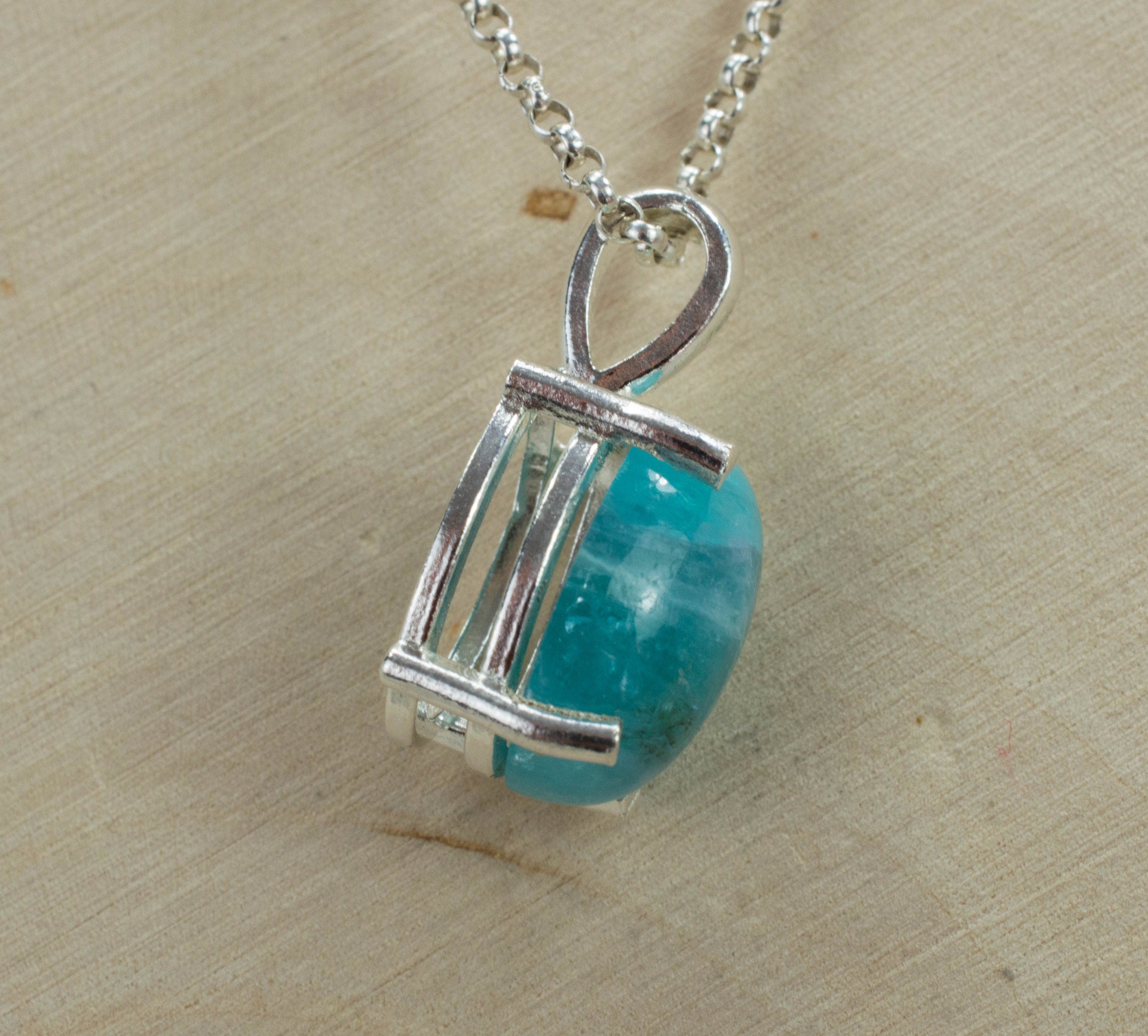 Paraiba Tourmaline in Quartz Sterling Silver Pendant; Genuine Untreated Brazilian Tourmaline and Quartz; Paraiba Tourmaline Pendant - Mark Oliver Gems