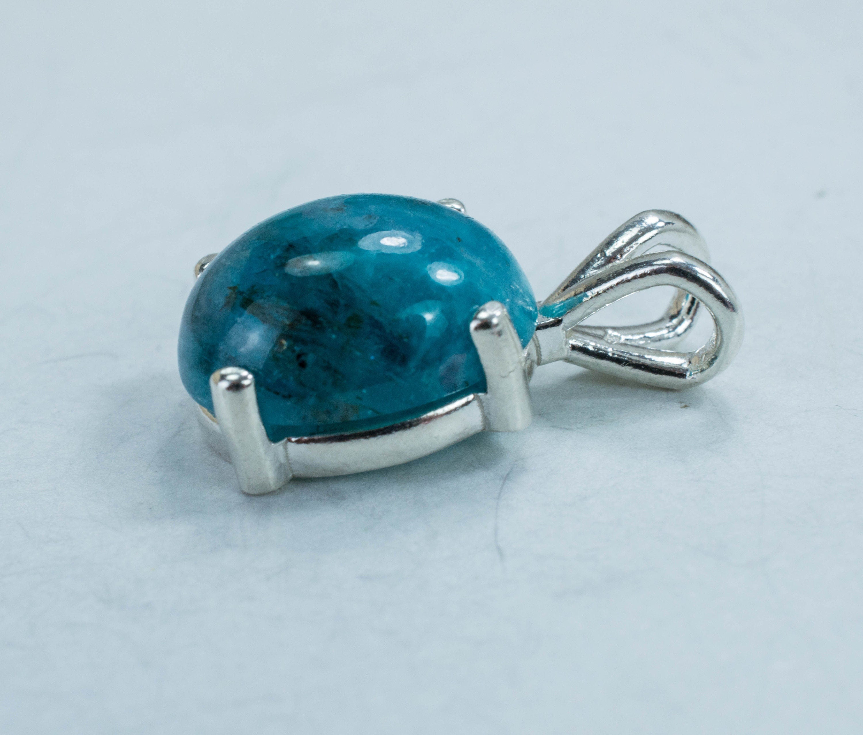 Paraiba Tourmaline in Quartz Sterling Silver Pendant; Genuine Untreated Brazilian Tourmaline and Quartz; Paraiba Pendant - Mark Oliver Gems