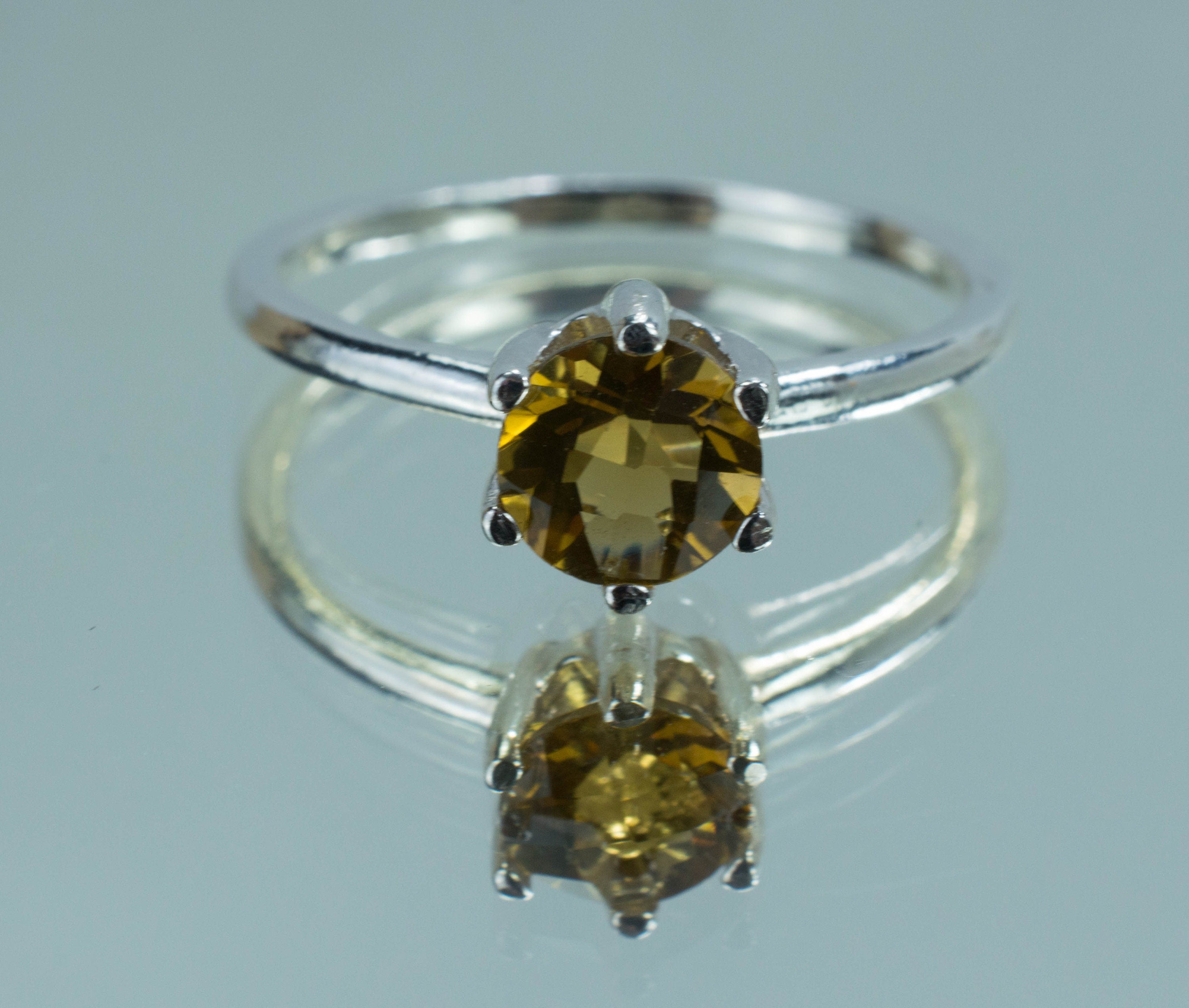Whiskey Quartz Sterling Silver Ring, Genuine Untreated Brazil Quartz; Whiskey Quartz Ring - Mark Oliver Gems