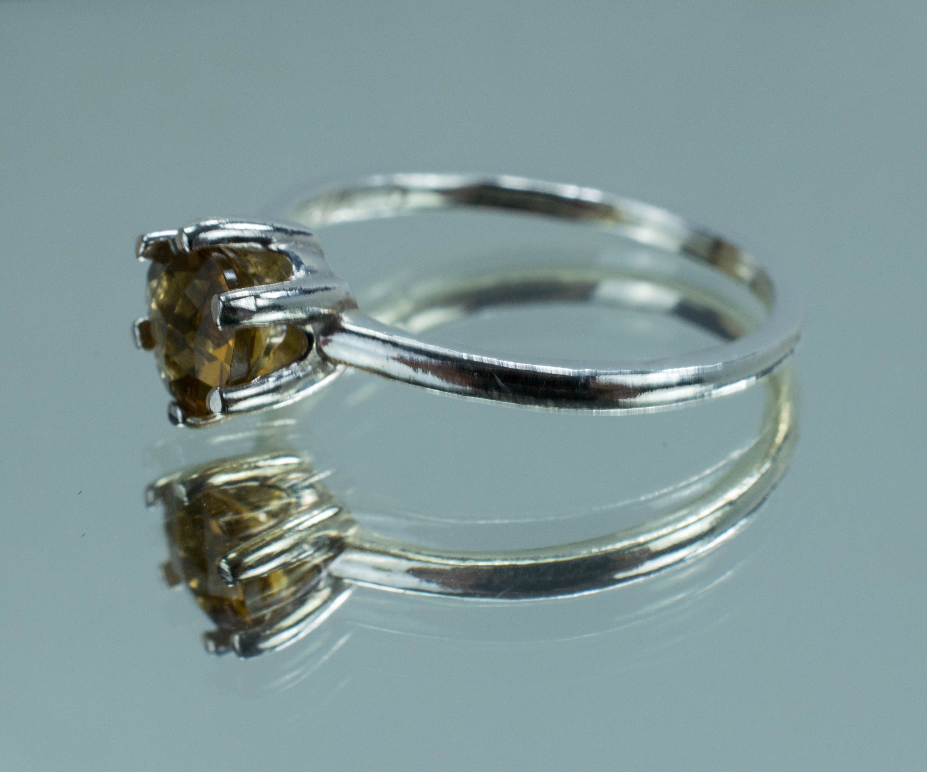 Whiskey Quartz Sterling Silver Ring, Genuine Untreated Brazil Quartz; Whiskey Quartz Ring - Mark Oliver Gems