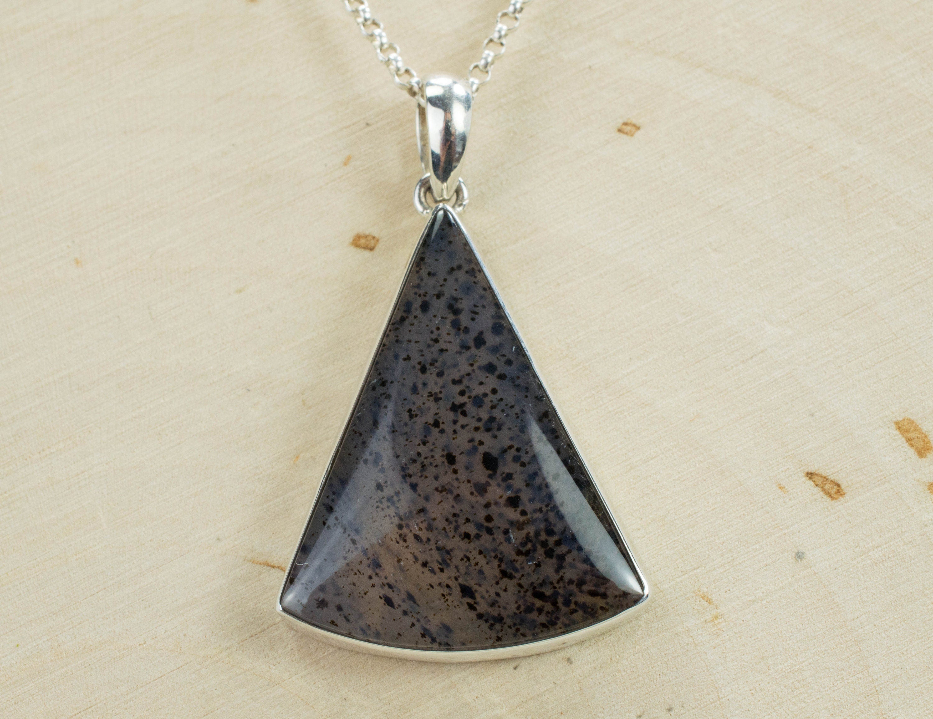 Montana Moss Agate Sterling Silver Pendant, Genuine Untreated Agate; Montana Agate Pendant - Mark Oliver Gems