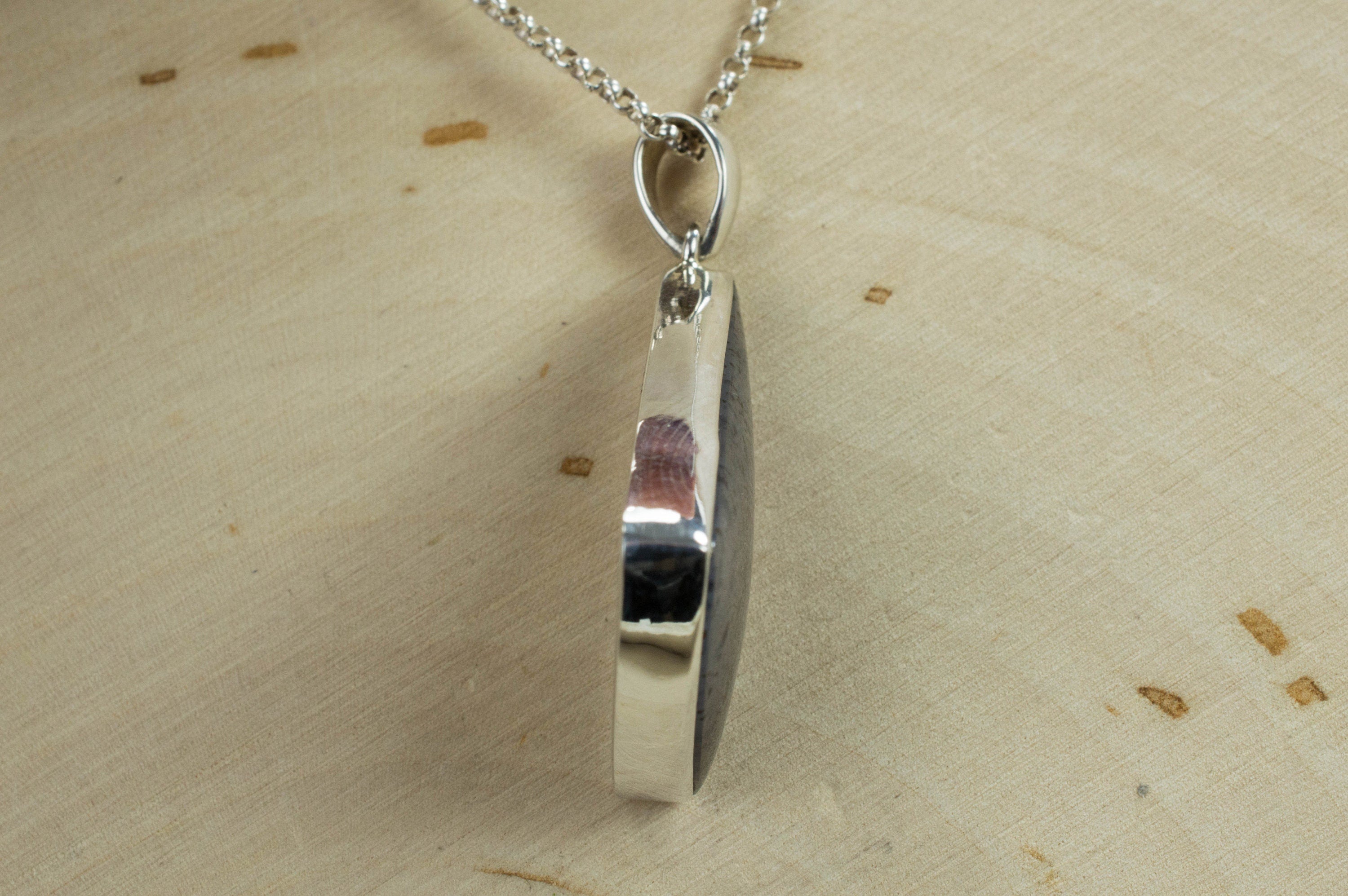 Montana Moss Agate Sterling Silver Pendant, Genuine Untreated Agate; Montana Agate Pendant - Mark Oliver Gems