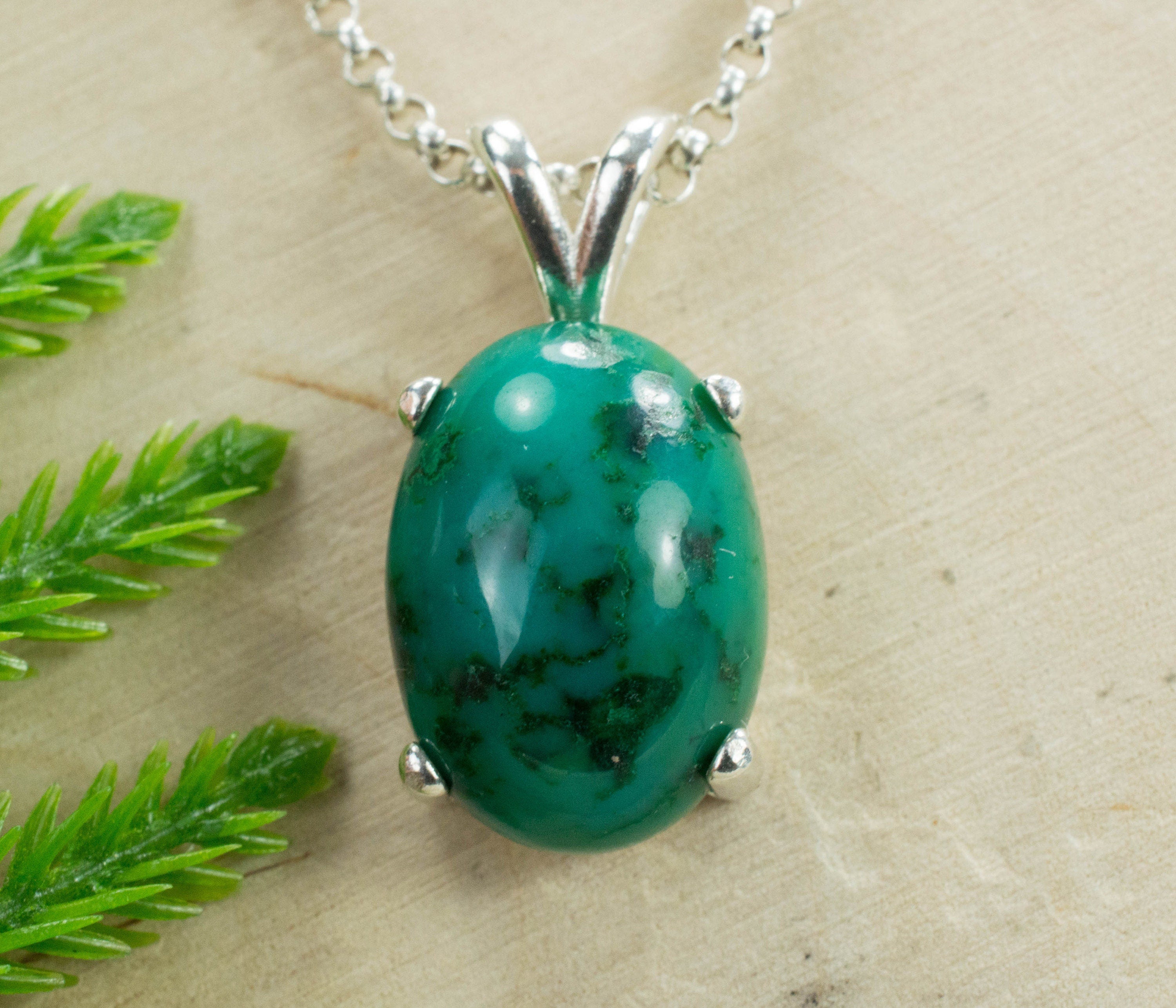 Gem Silica Sterling Silver Pendant; Genuine Untreated Peru Chalcedony - Mark Oliver Gems