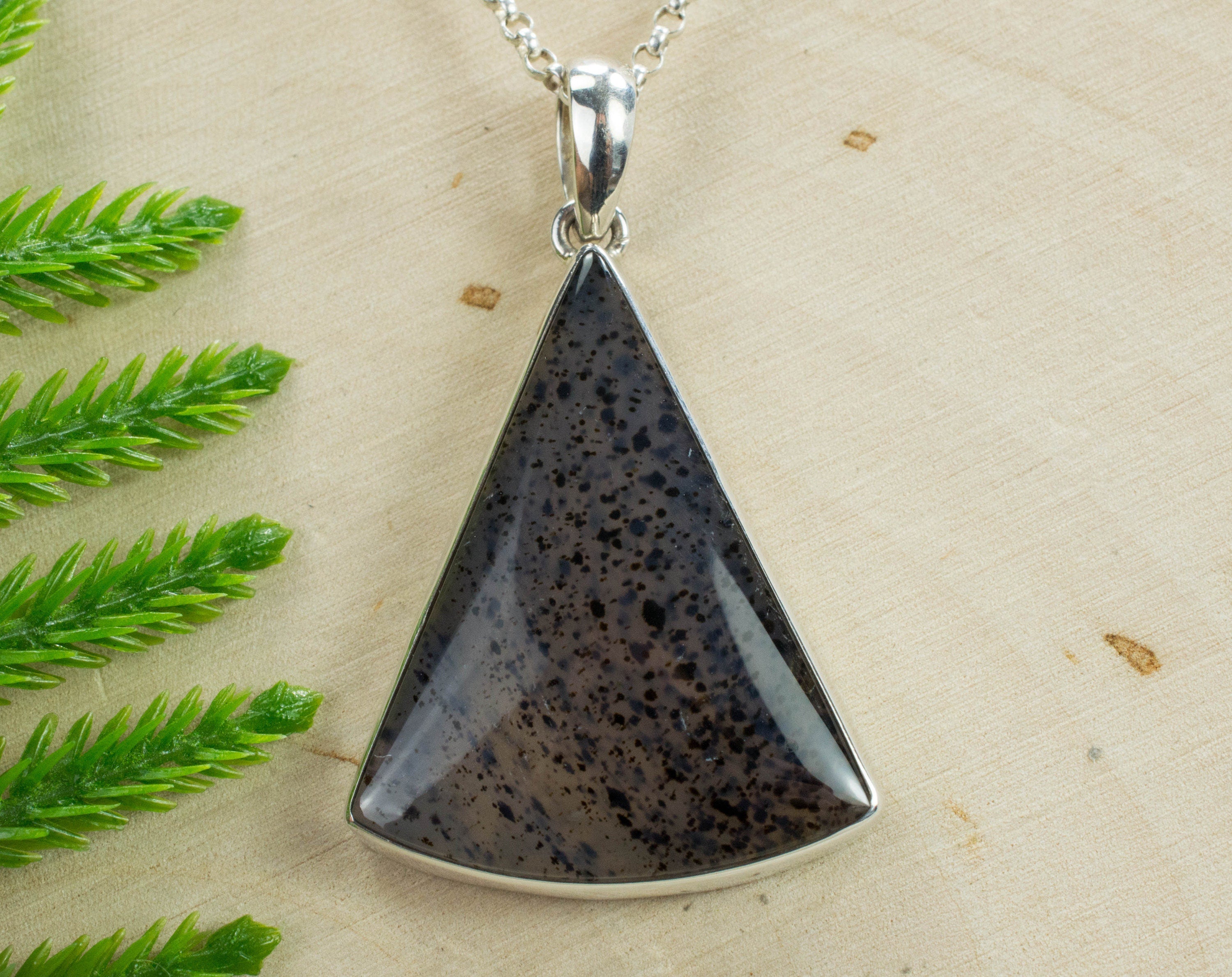 Montana Moss Agate Sterling Silver Pendant, Genuine Untreated Agate; Montana Agate Pendant - Mark Oliver Gems