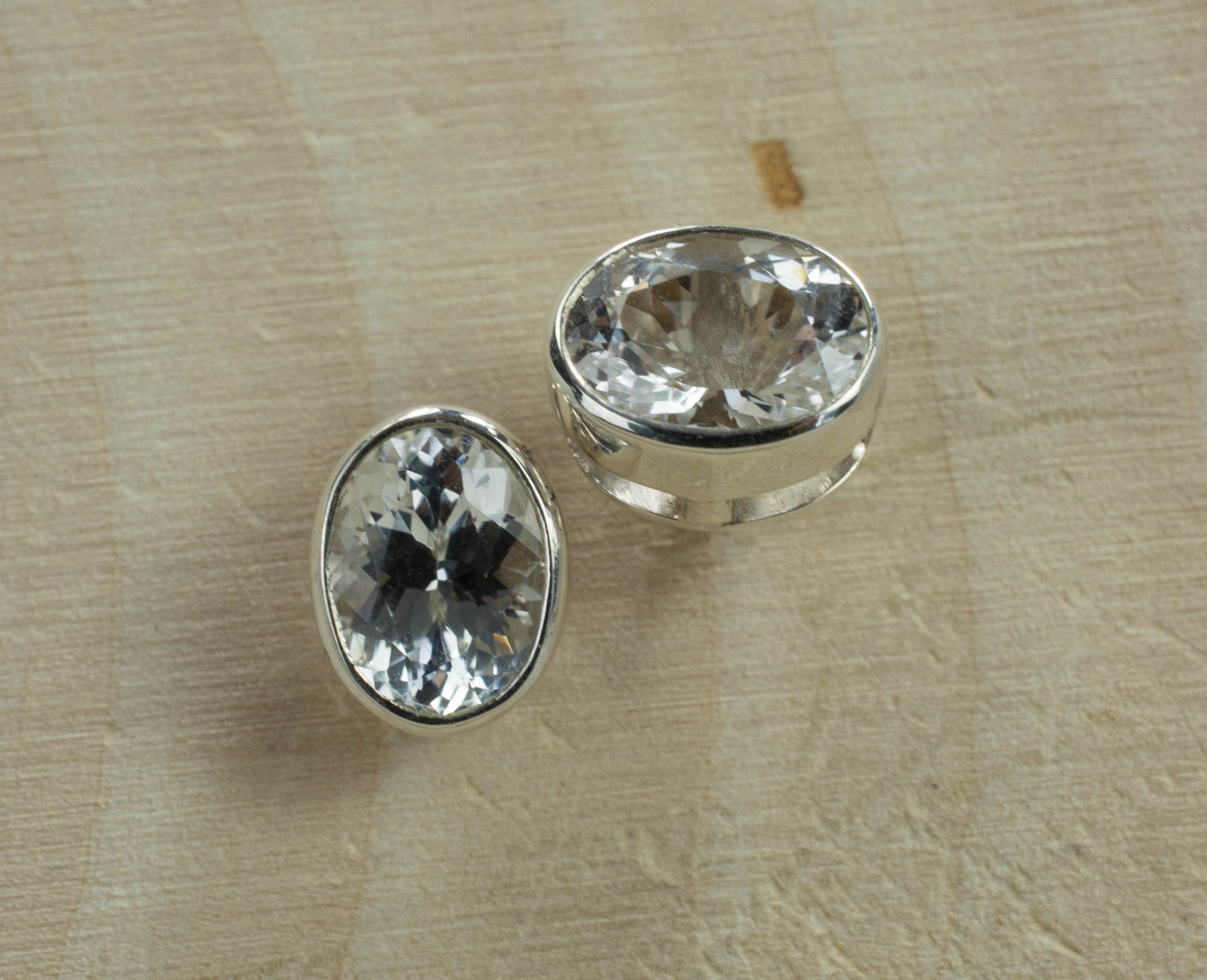 Silver Topaz Sterling Silver Earrings; Genuine Untreated Brazilian Topaz; Topaz Earrings - Mark Oliver Gems
