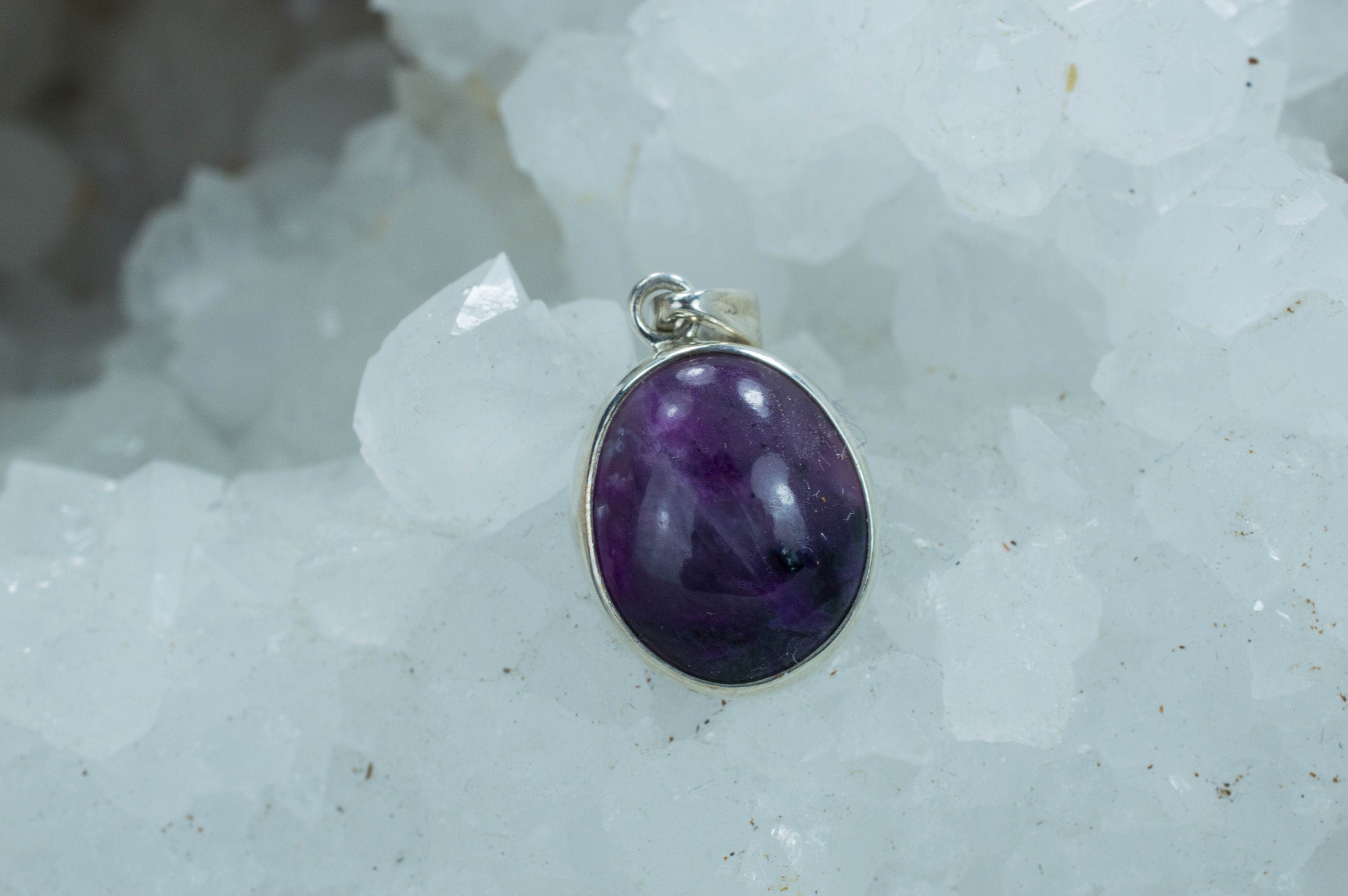 Sugilite Sterling Silver Pendant; Genuine Untreated South African Sugilite; 14.865cts - Mark Oliver Gems