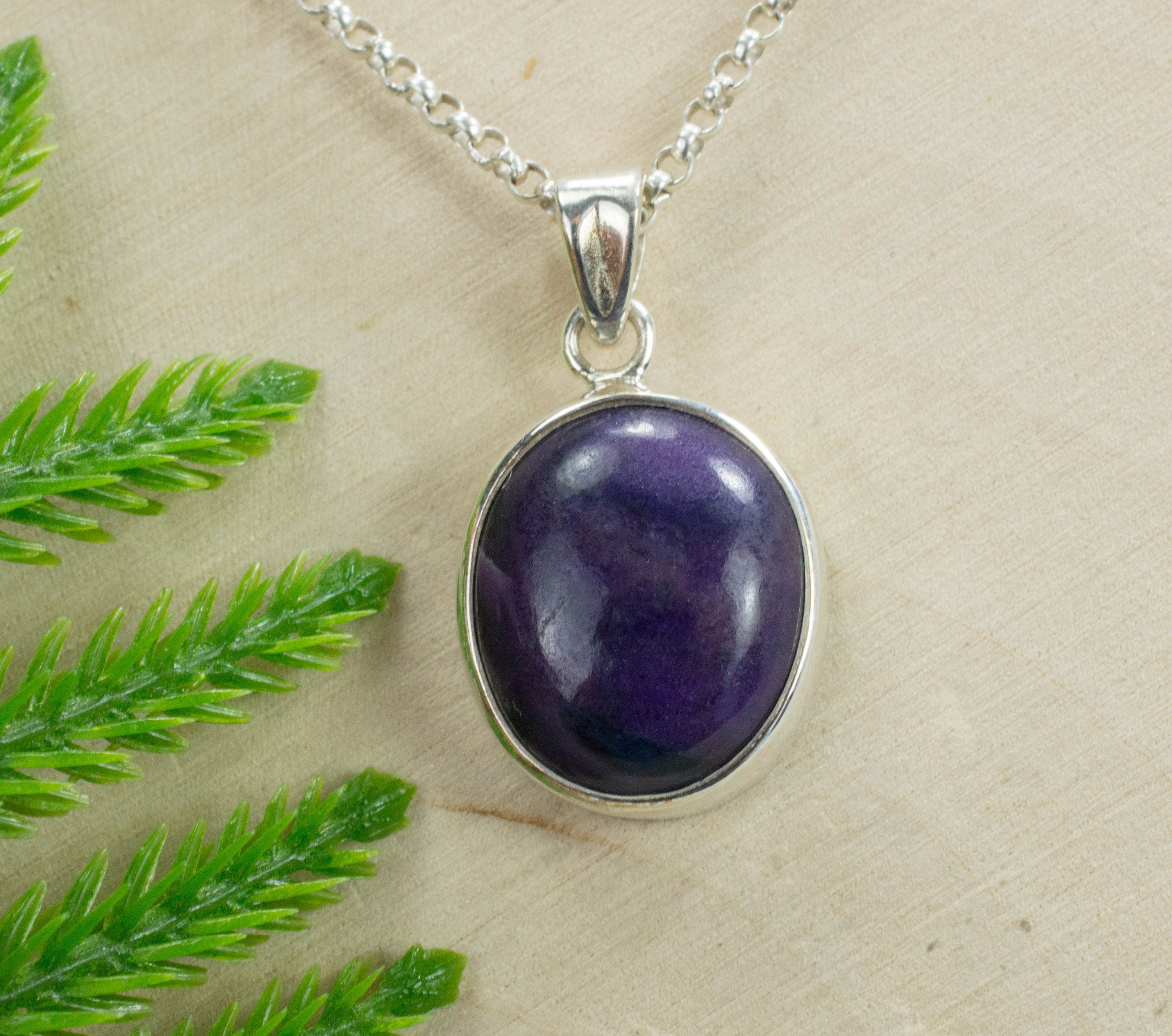 Sugilite Sterling Silver Pendant; Genuine Untreated South African Sugilite; 13.110cts - Mark Oliver Gems