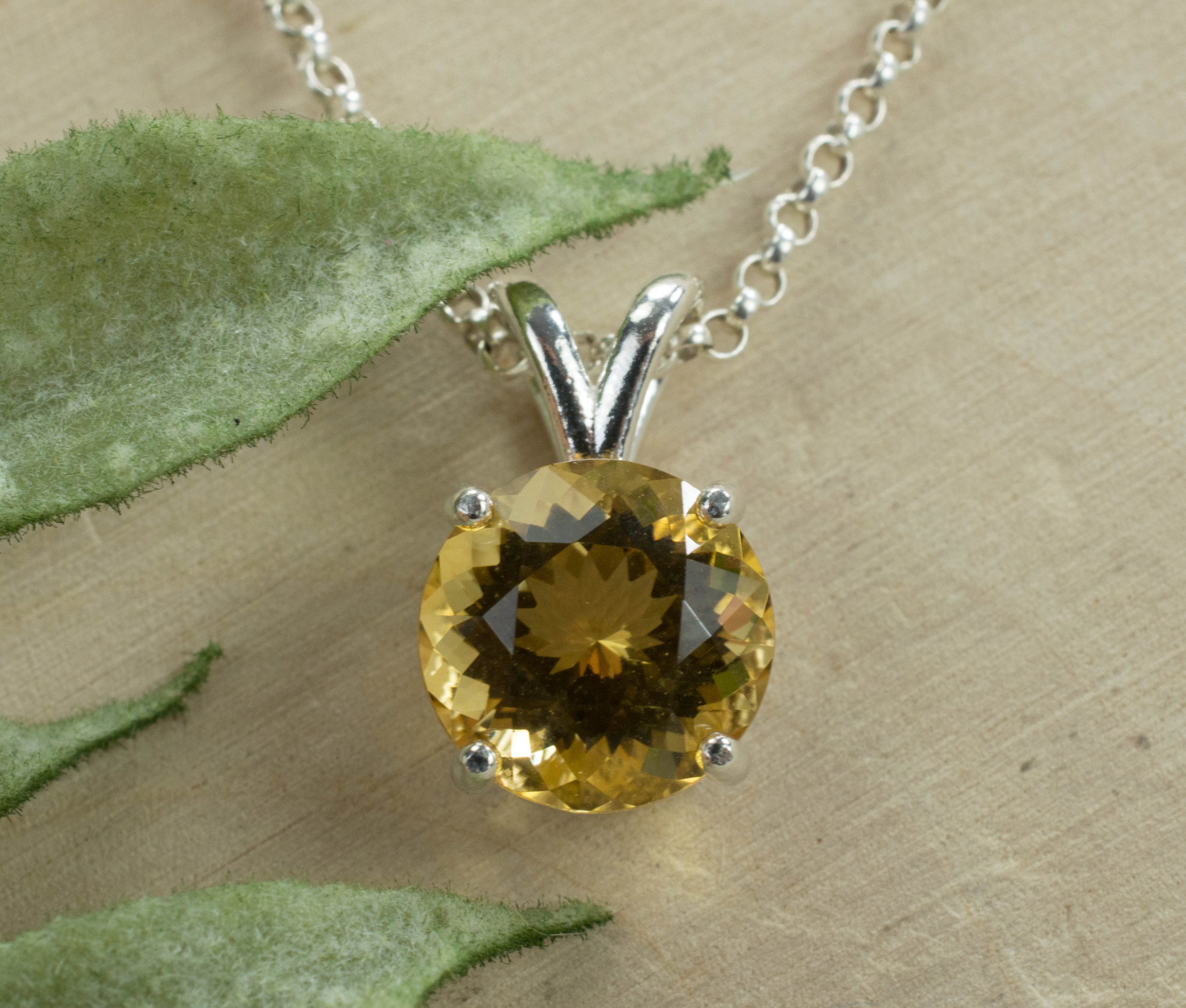 Citrine Sterling Silver Pendant; Genuine Untreated Congo Citrine; Citrine Pendant - Mark Oliver Gems