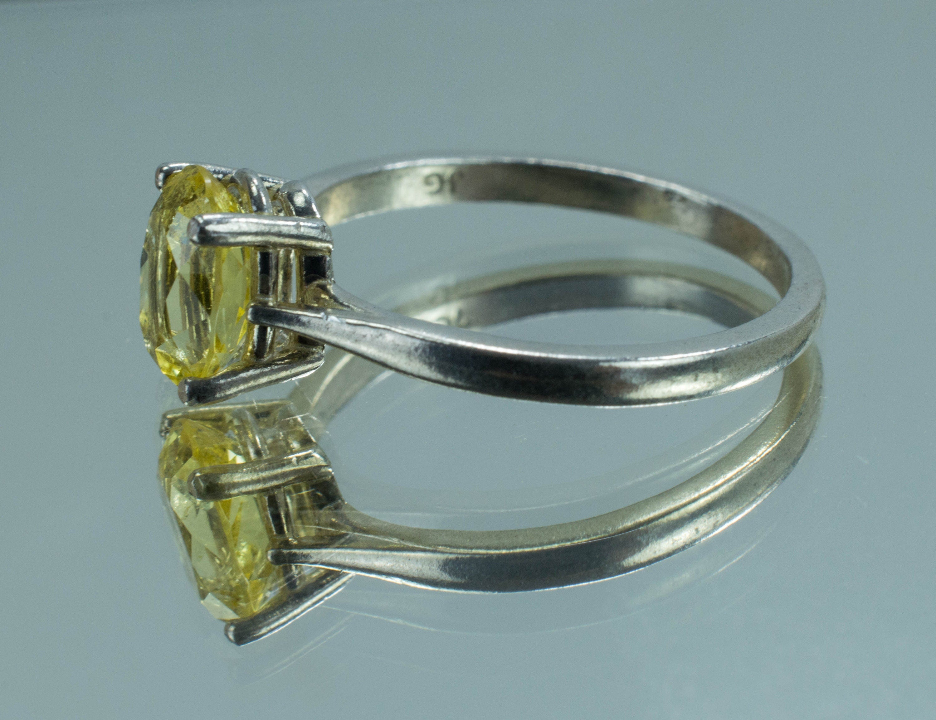 Yellow Danburite Sterling Silver Ring; Natural Untreated Mexican Danburite; Danburite Ring - Mark Oliver Gems