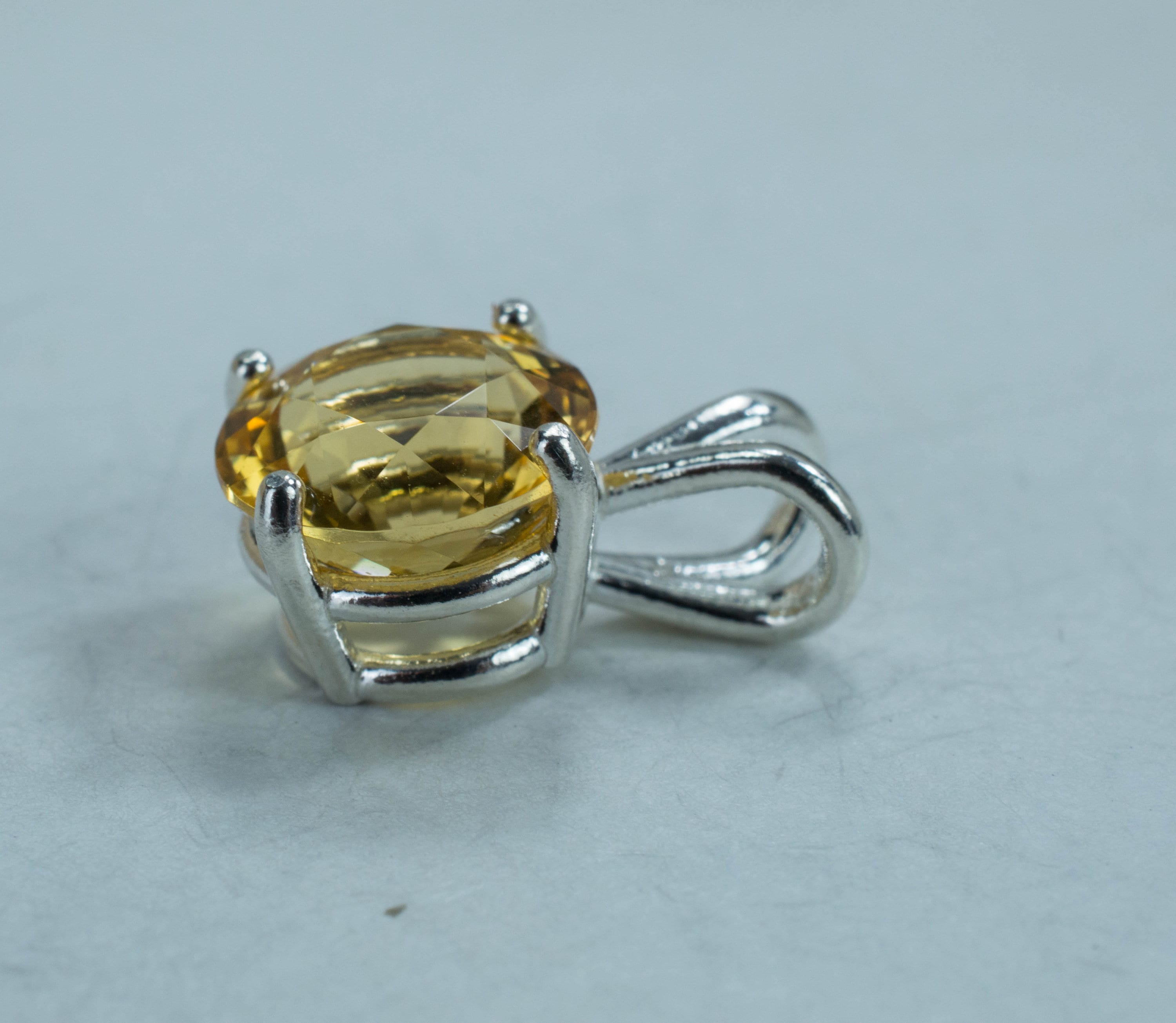 Citrine Sterling Silver Pendant; Genuine Untreated Congo Citrine; Citrine Pendant - Mark Oliver Gems