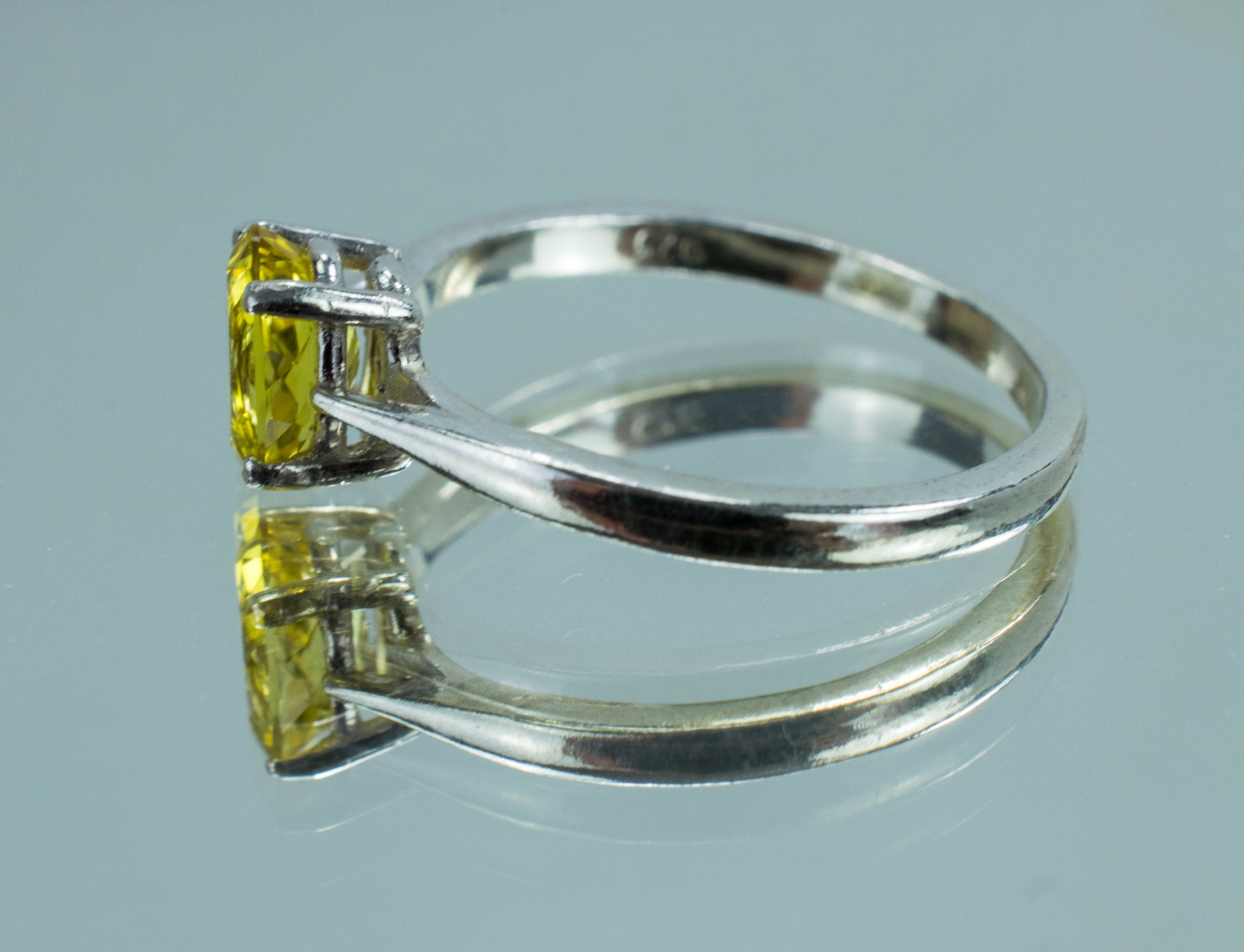 Canary Tourmaline Sterling Silver Ring; Genuine Untreated Nigeria Tourmaline - Mark Oliver Gems