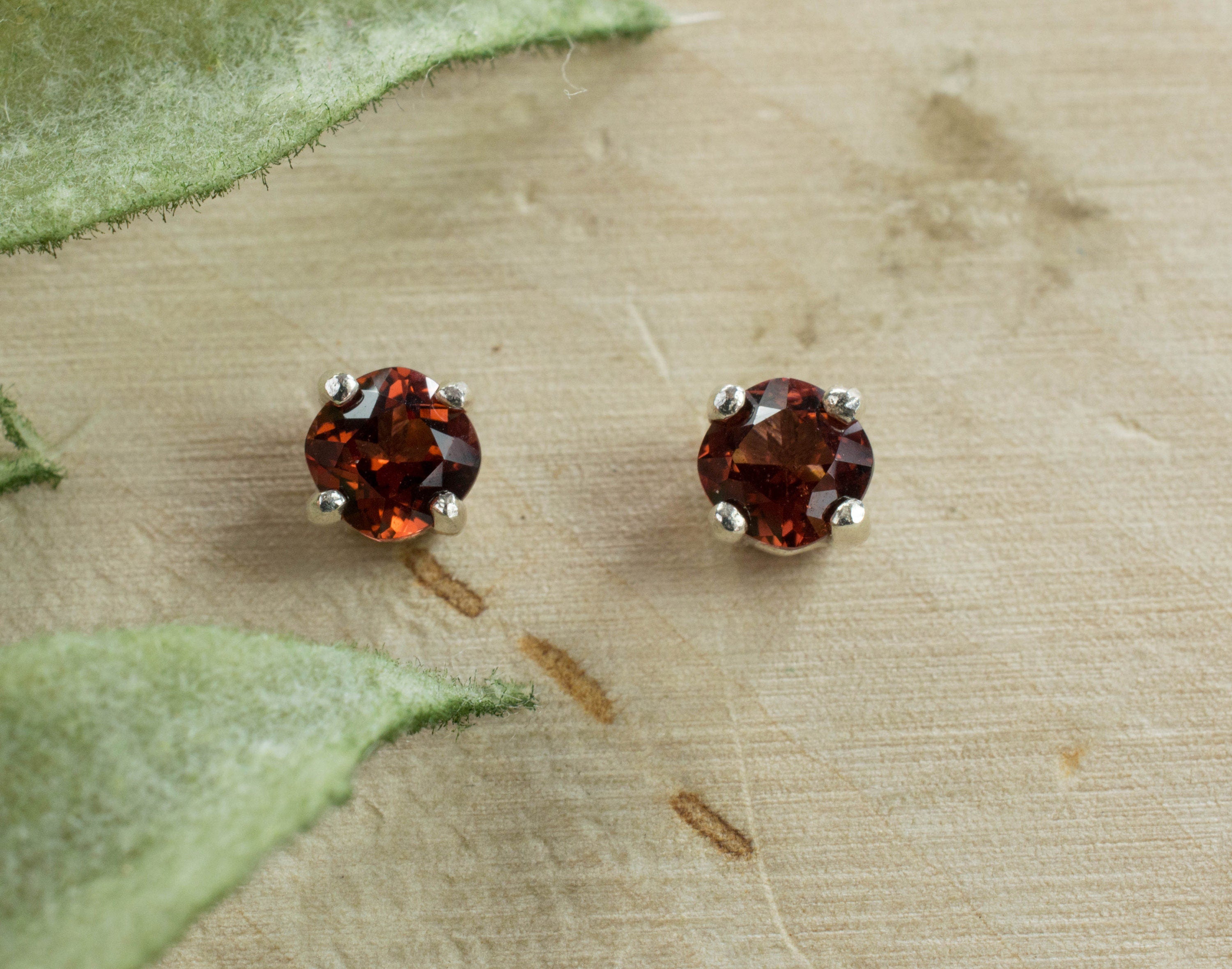 Chocolate Earrings Brown Colour Pyrope Garnet Earrings; Genuine