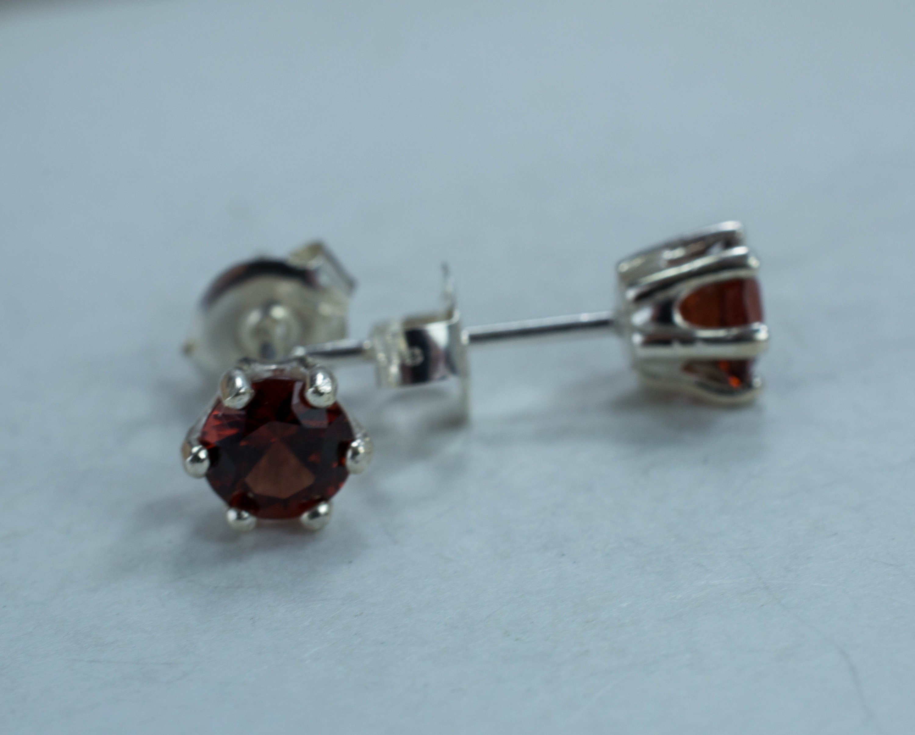 Pyrope Garnet Earrings; Genuine Untreated Madagascar Garnet; 1.115cts - Mark Oliver Gems