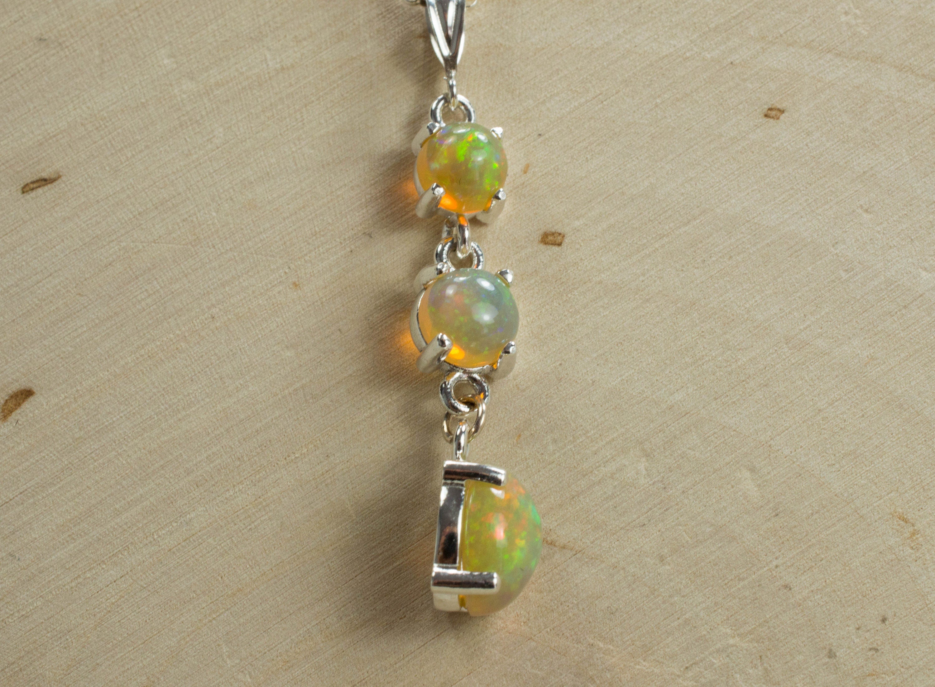 Welo Opal Sterling Silver Pendant, Genuine Untreated Ethiopian Opals - Mark Oliver Gems