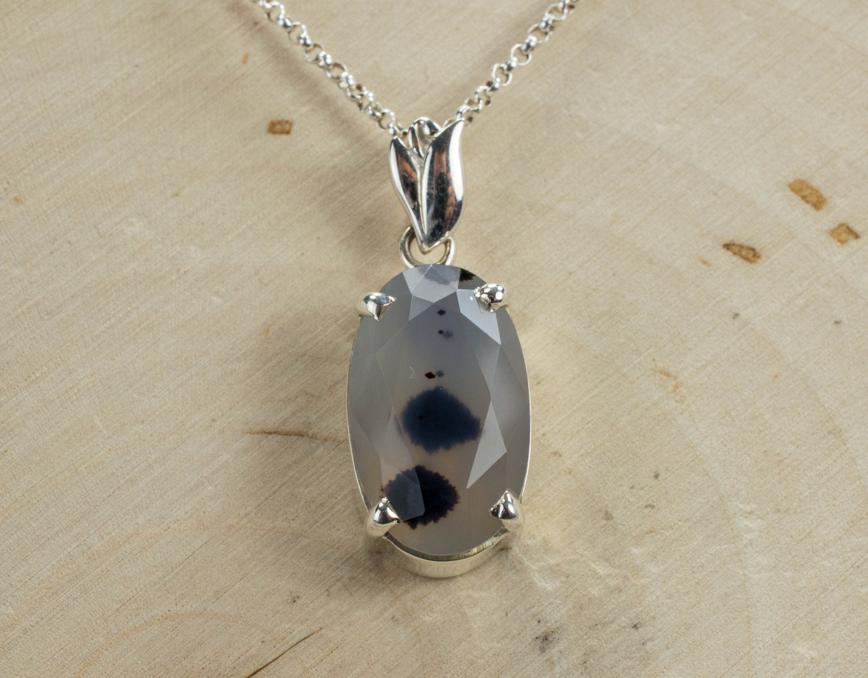 Montana Agate Pendant, Natural Untreated USA Moss Agate - Mark Oliver Gems