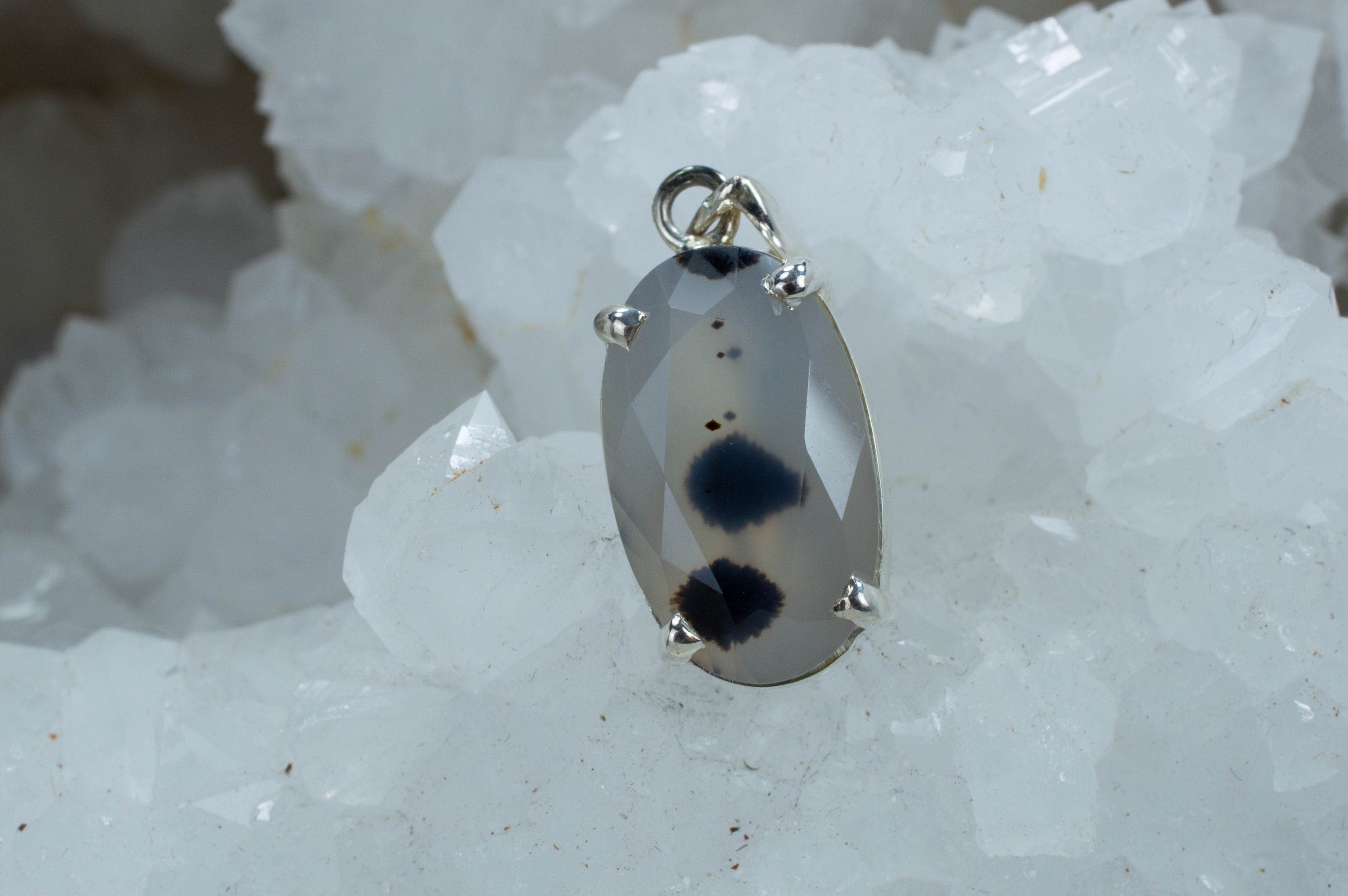 Montana Agate Pendant, Natural Untreated USA Moss Agate - Mark Oliver Gems
