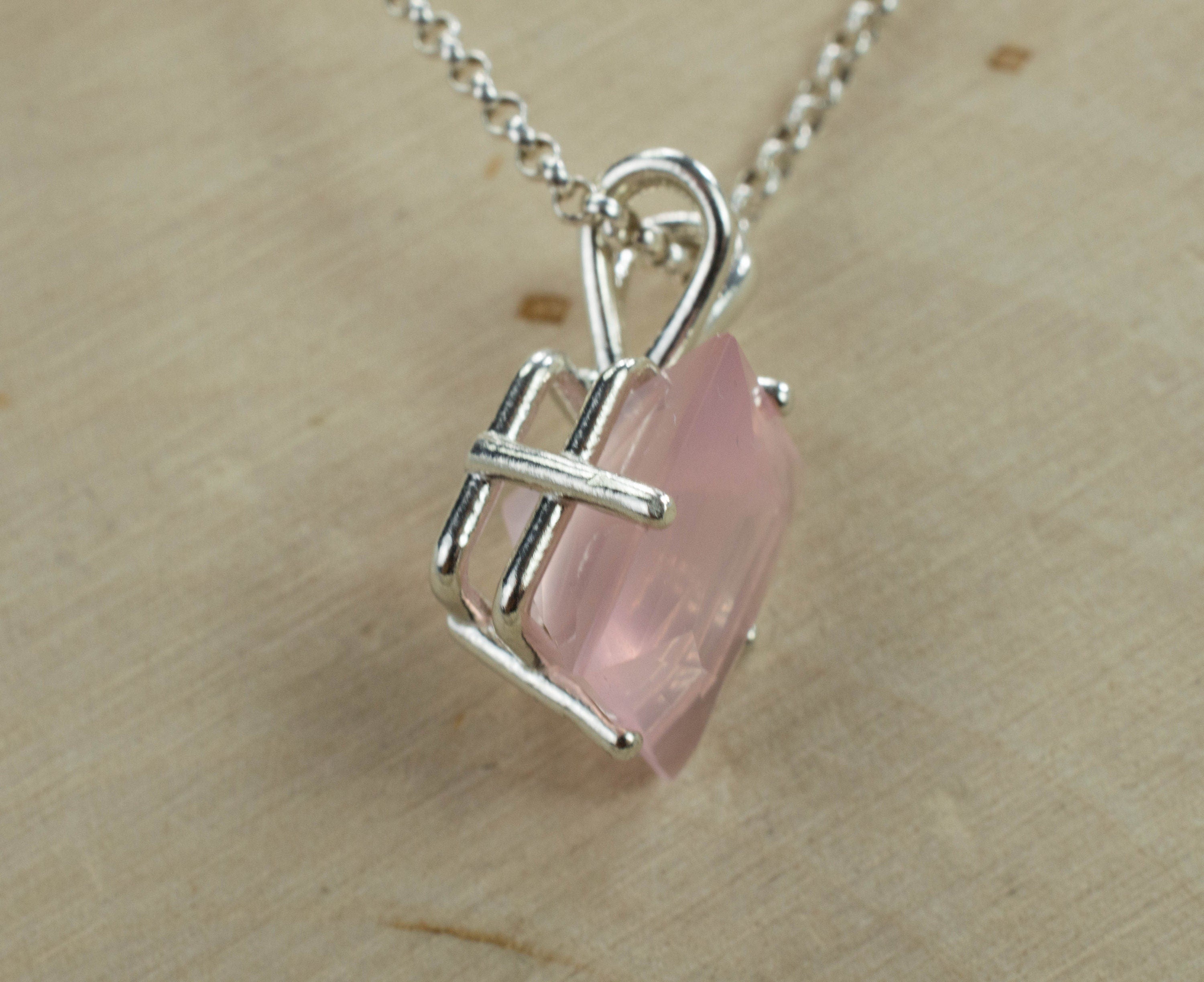 Rose Quartz Pendant; Genuine Untreated Brazil Rose Quartz - Mark Oliver Gems