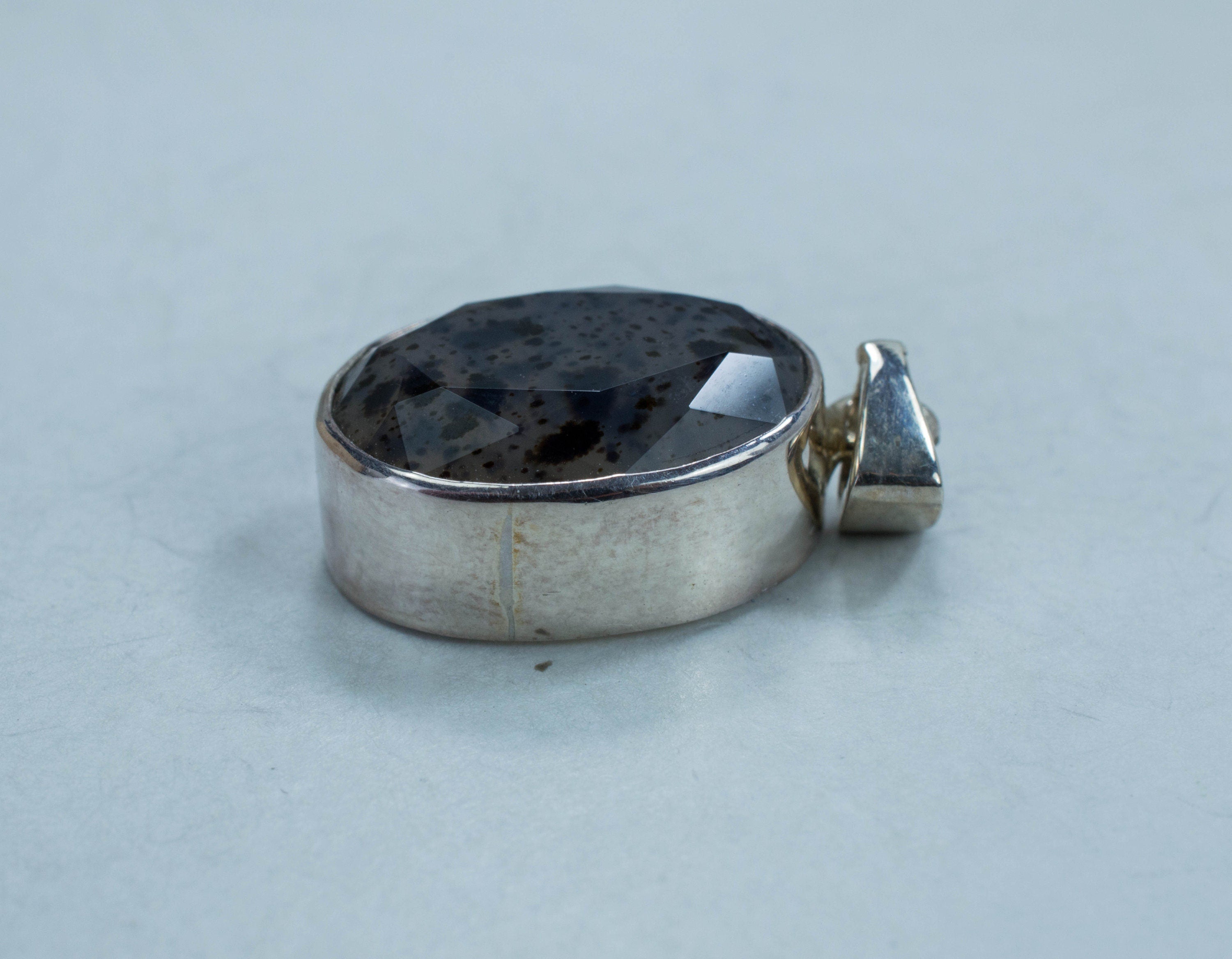 Montana Agate Pendant, Natural Untreated Moss Agate - Mark Oliver Gems