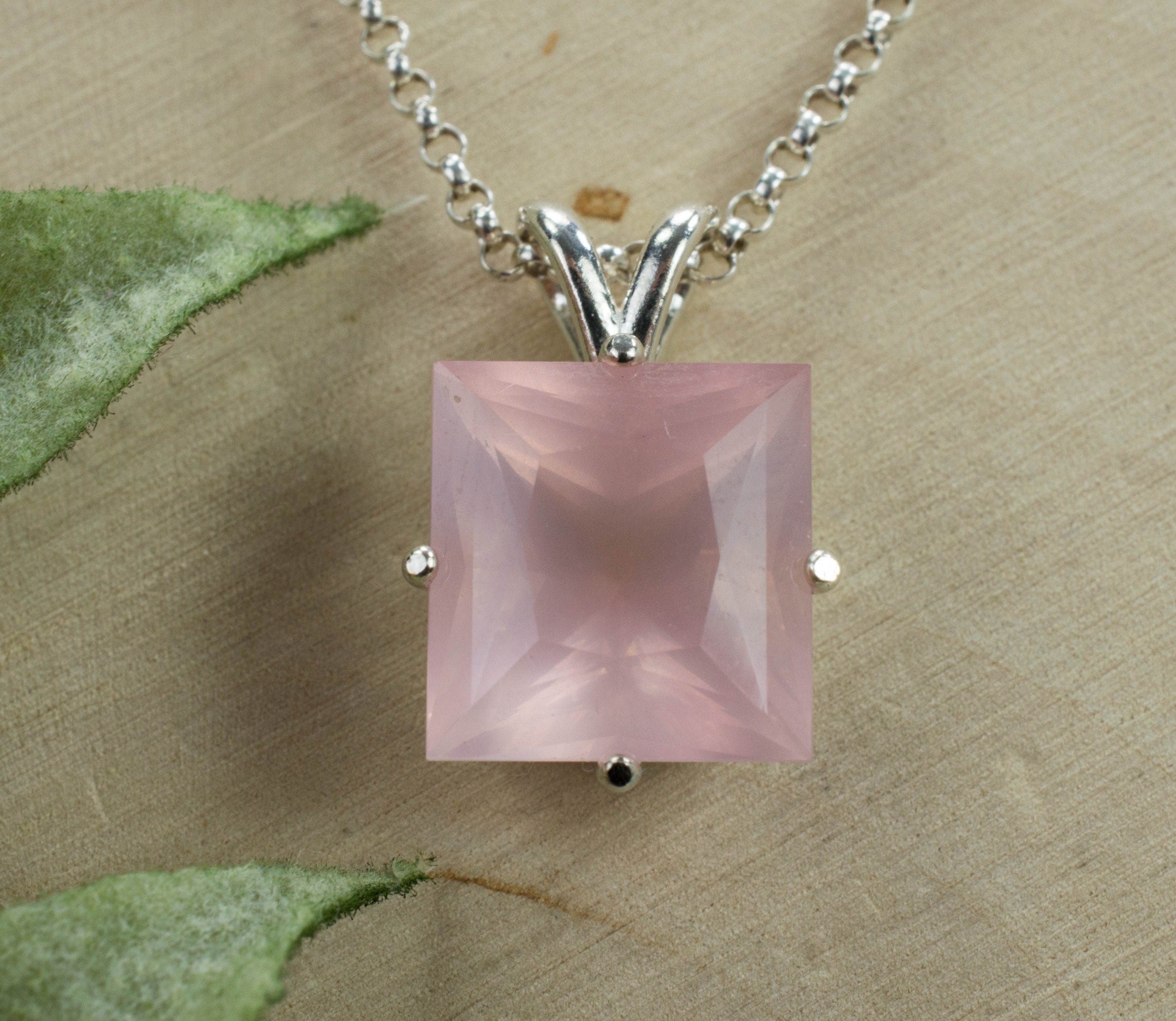 Rose Quartz Pendant; Genuine Untreated Brazil Rose Quartz - Mark Oliver Gems