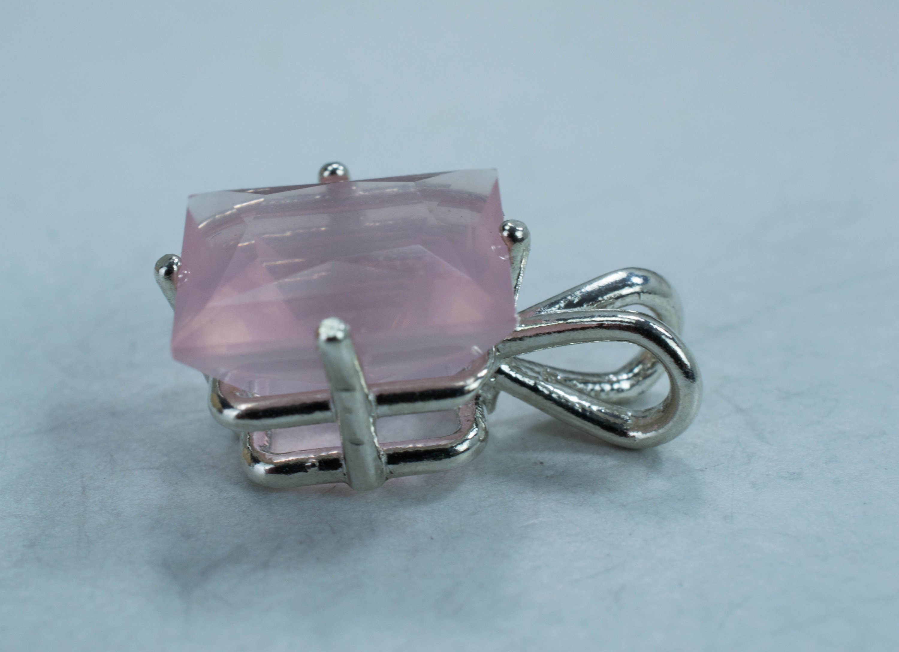 Rose Quartz Pendant; Genuine Untreated Brazil Rose Quartz - Mark Oliver Gems