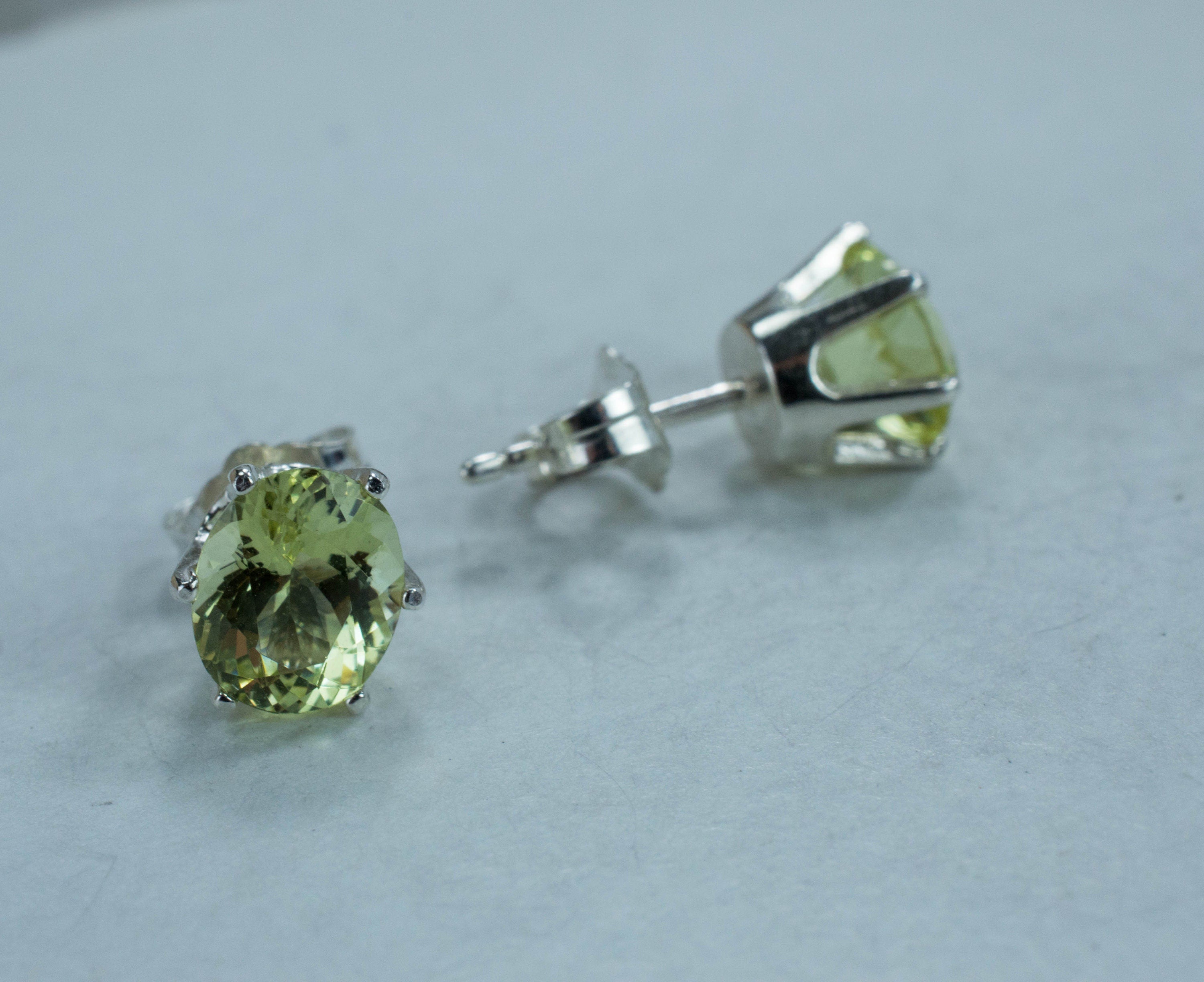 Yellow Apatite Earrings; Natural Untreated Mexican Apatite - Mark Oliver Gems