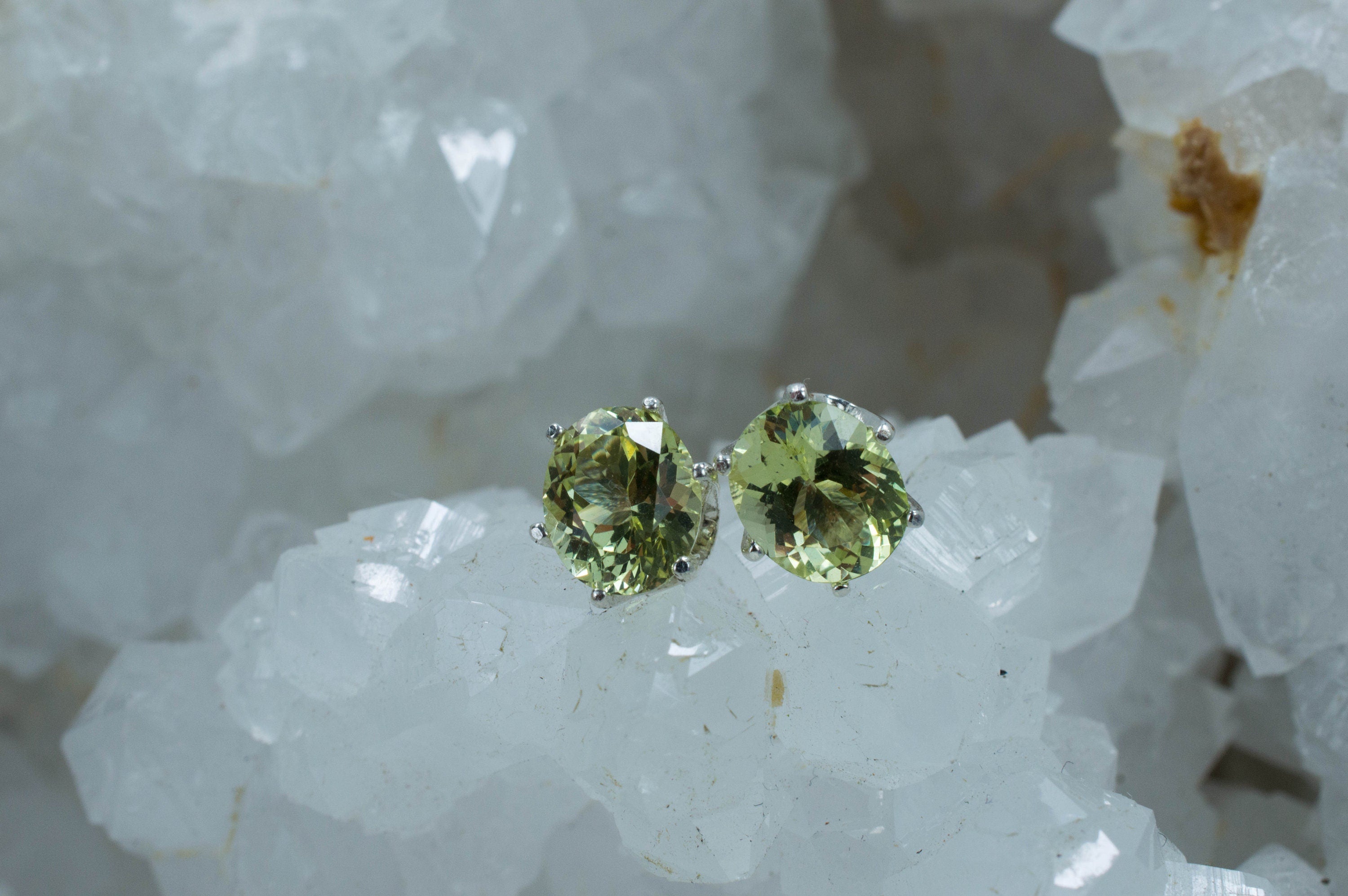 Yellow Apatite Earrings; Natural Untreated Mexican Apatite - Mark Oliver Gems