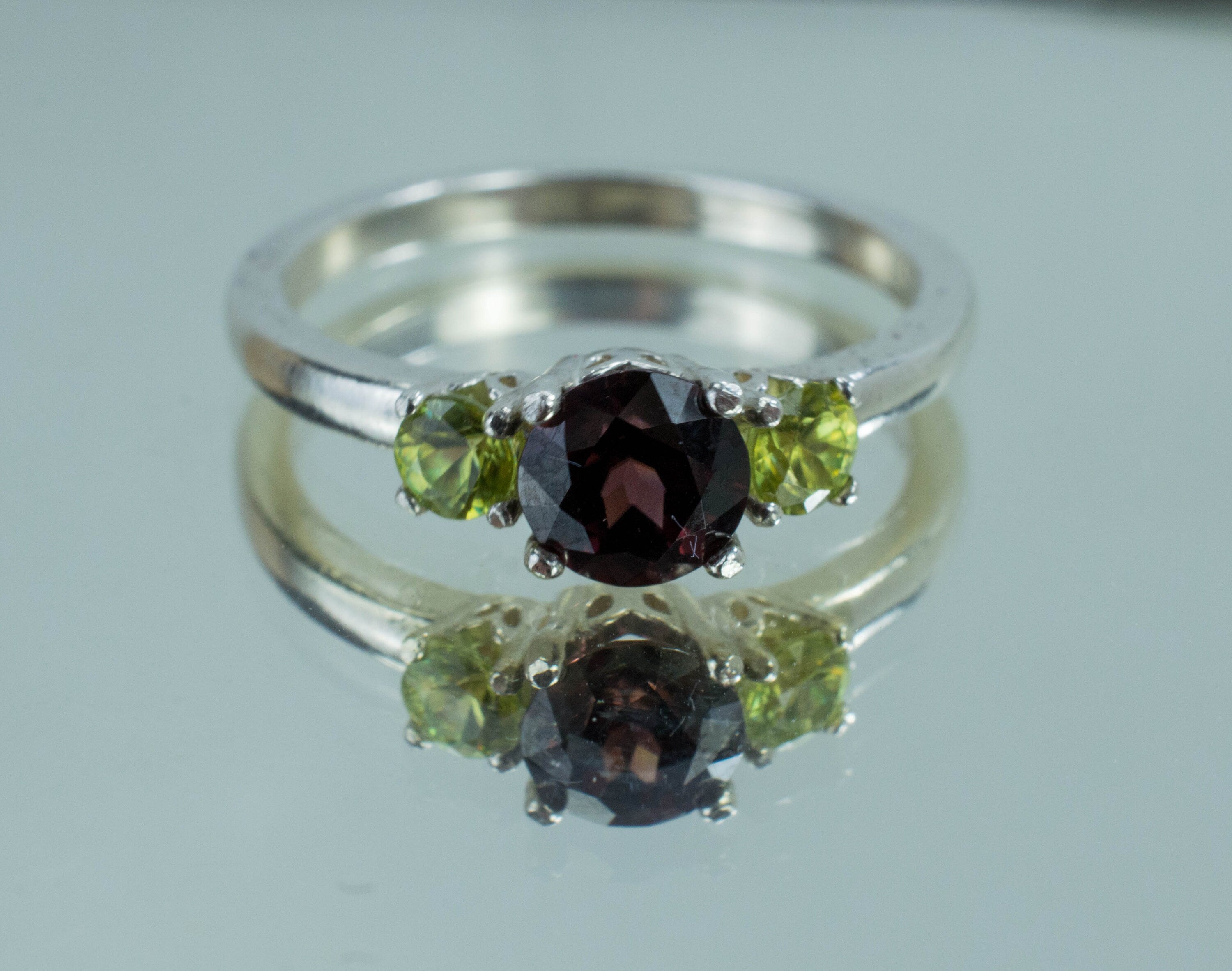 Red Zircon and Sphene Ring; Genuine Untreated Zircon and Sphene - Mark Oliver Gems