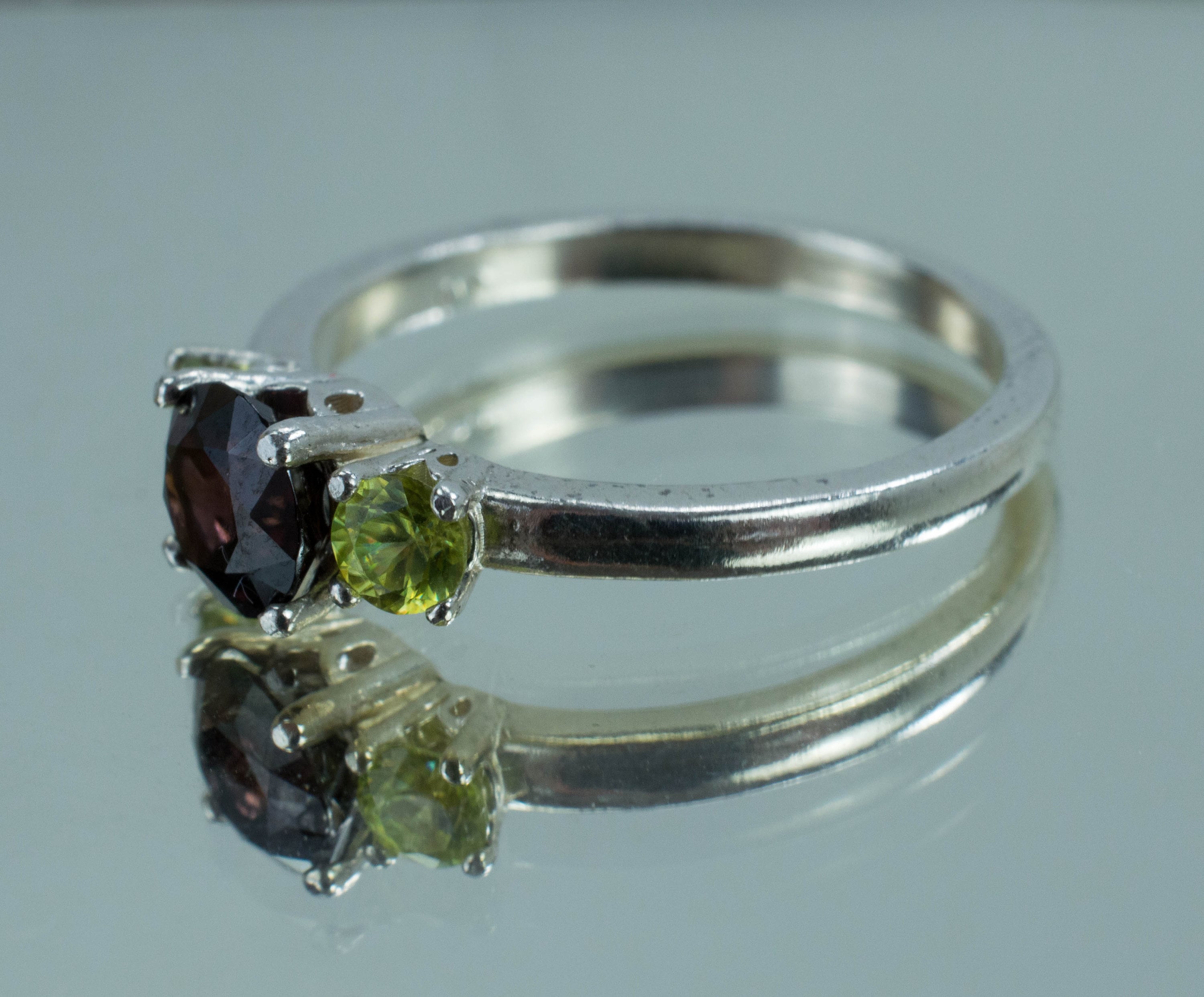 Red Zircon and Sphene Ring; Genuine Untreated Zircon and Sphene - Mark Oliver Gems