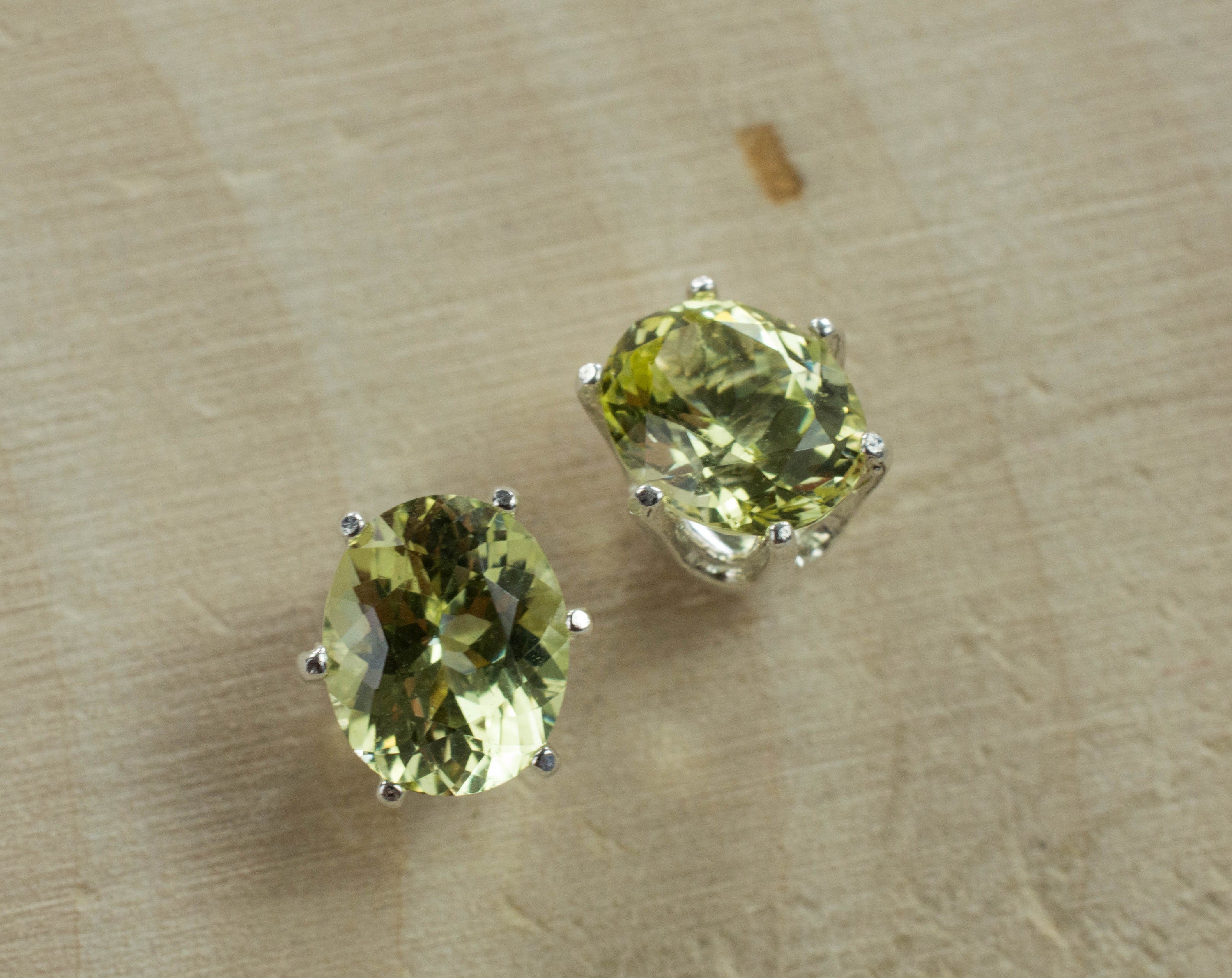 Yellow Apatite Earrings; Natural Untreated Mexican Apatite - Mark Oliver Gems