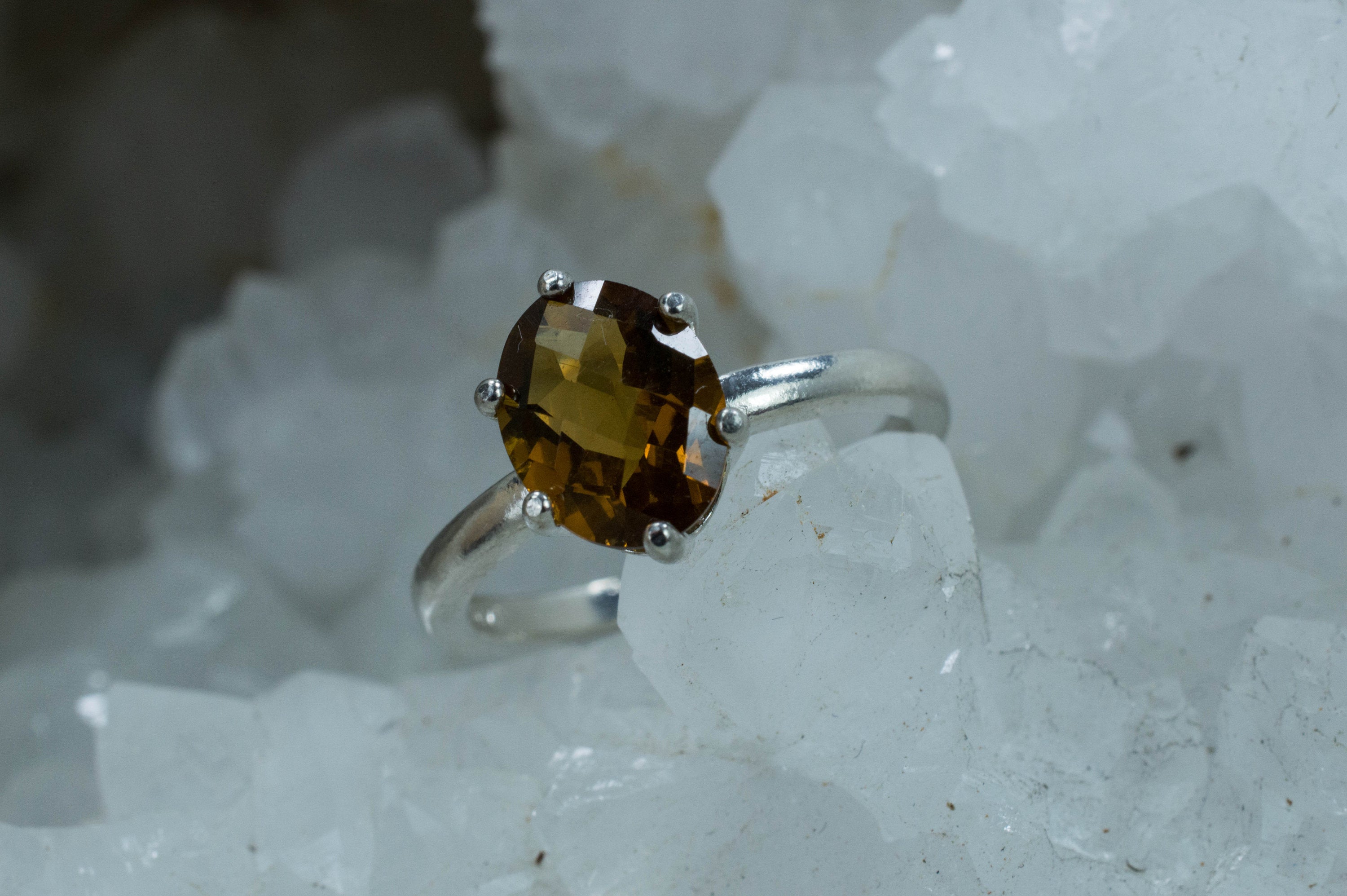 Whiskey Quartz Ring, Genuine Untreated Brazil Quartz - Mark Oliver Gems