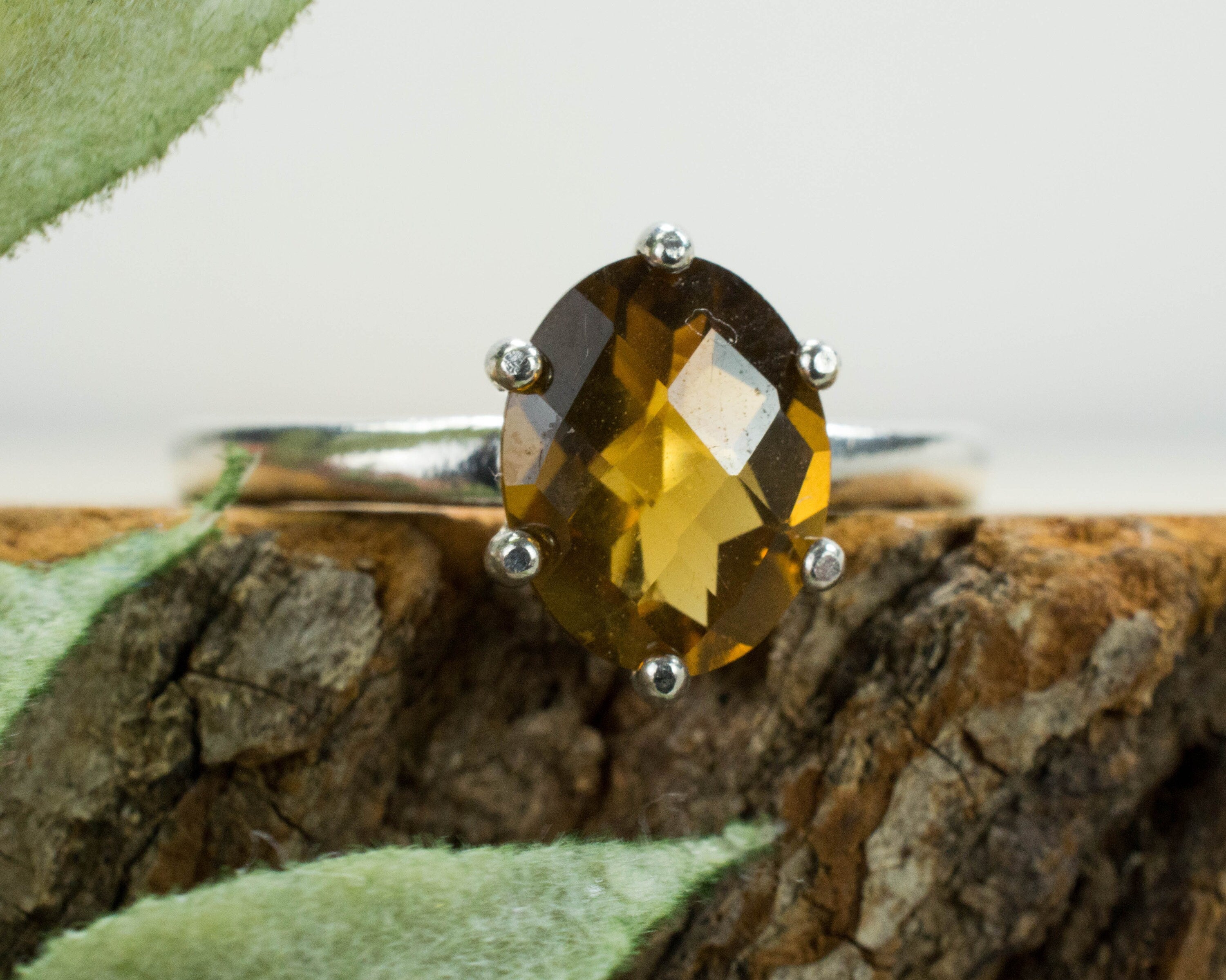 Whiskey Quartz Ring, Genuine Untreated Brazil Quartz - Mark Oliver Gems
