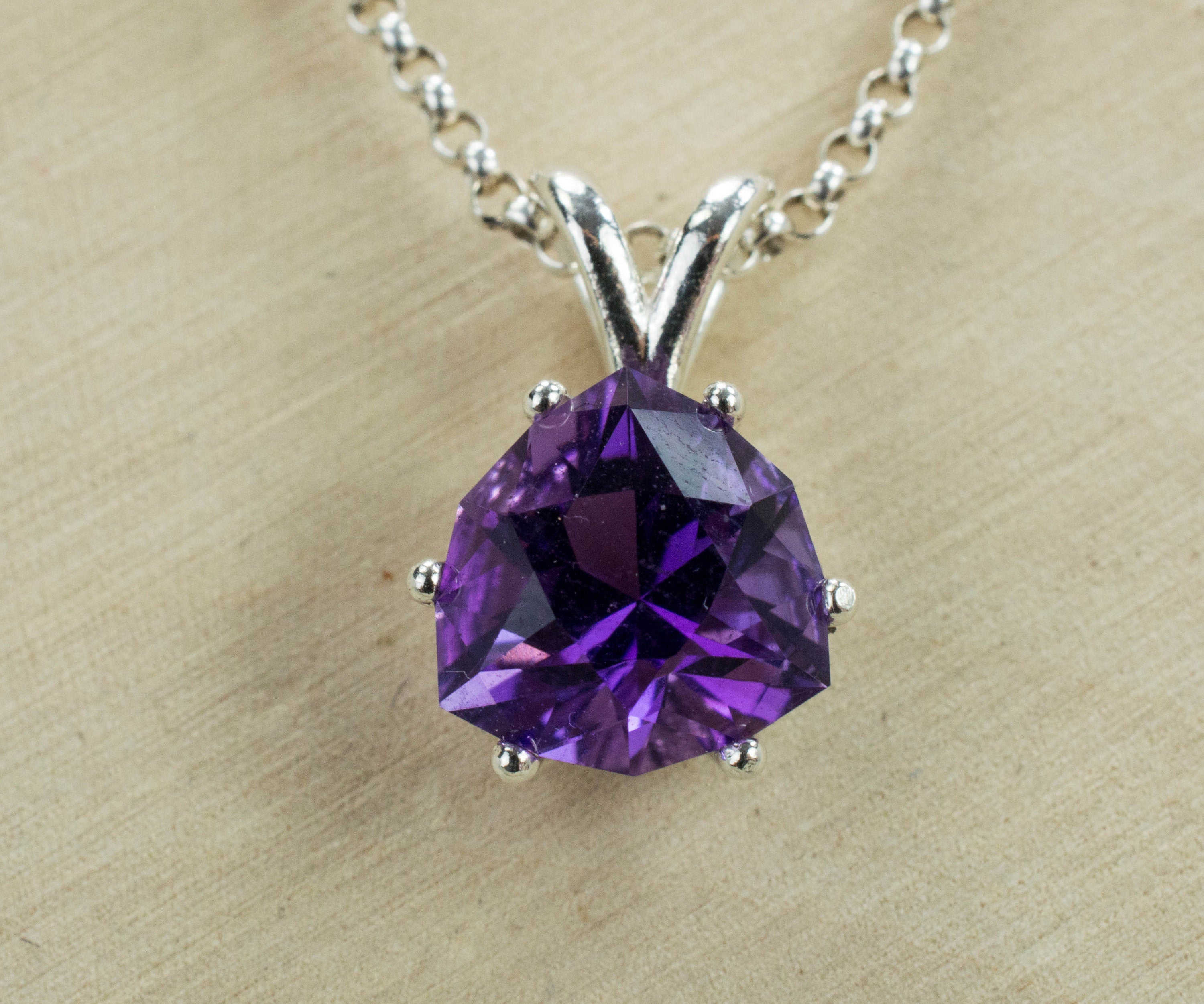 Amethyst Pendant, Untreated Natural Brazil Amethyst - Mark Oliver Gems