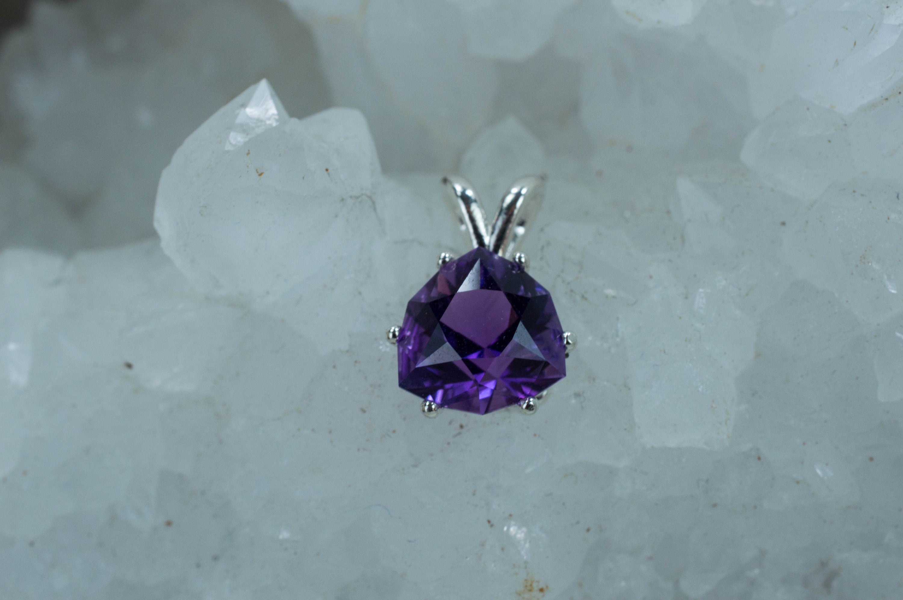 Amethyst Pendant, Untreated Natural Brazil Amethyst - Mark Oliver Gems
